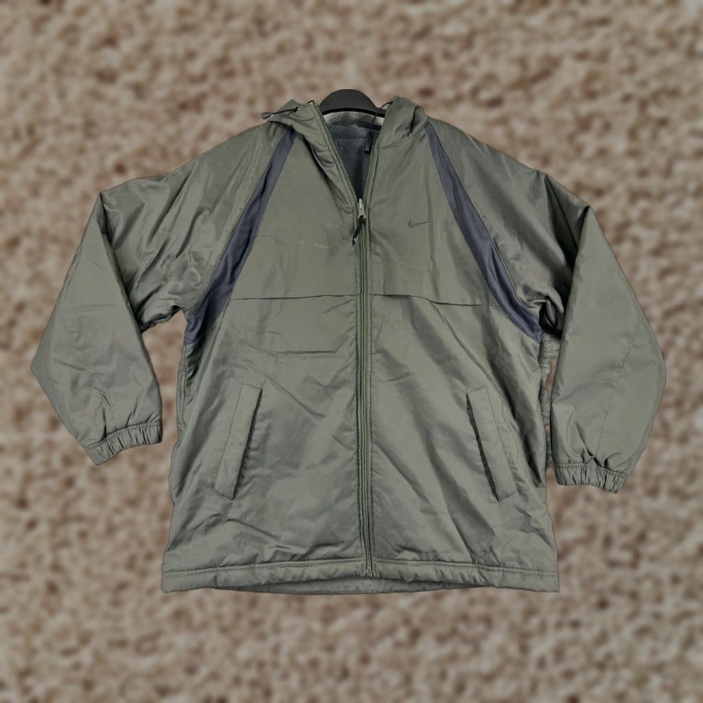 Nike Nike Jacket Men L Green Gray OD Full Zip Hood Hiking Camping Outdoor Waterproof Jacket Size US L / EU 52-54 / 3 - 1 Thumbnail