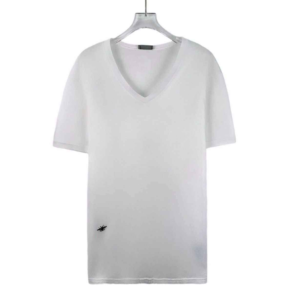 Dior Dior White Bee Embroidered Cotton V-Neck Short-Sleeve T