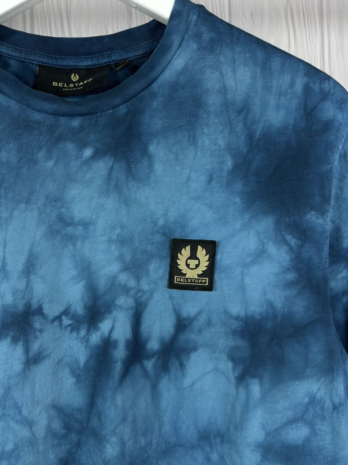Belstaff Belstaff Men's Patch Logo Tie Dye T-Shirt in Ocean Blue S Size US S / EU 44-46 / 1 - 4 Thumbnail