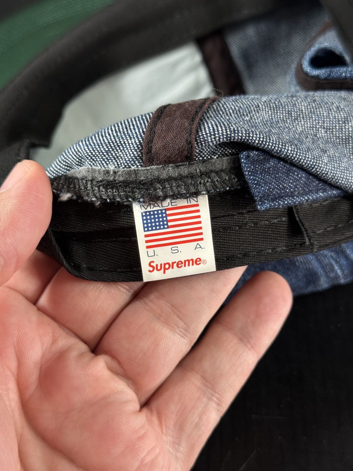 Supreme SUPREME SS18 DENIM SUEDE COMPACT LOGO 6 PANEL HAT BRAND NEW Size ONE SIZE - 8 Thumbnail