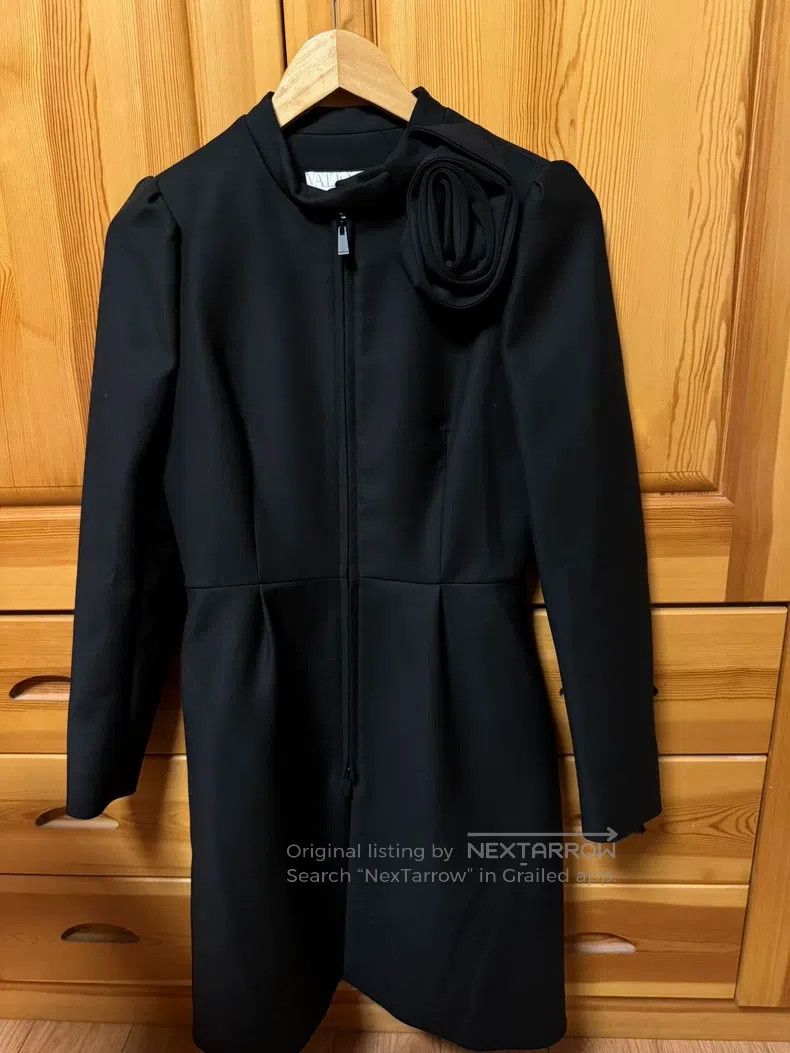 Valentino Valentino Wool coat jacket three-dimensional flower zipper Size S / US 4 / IT 40 - 4 Thumbnail