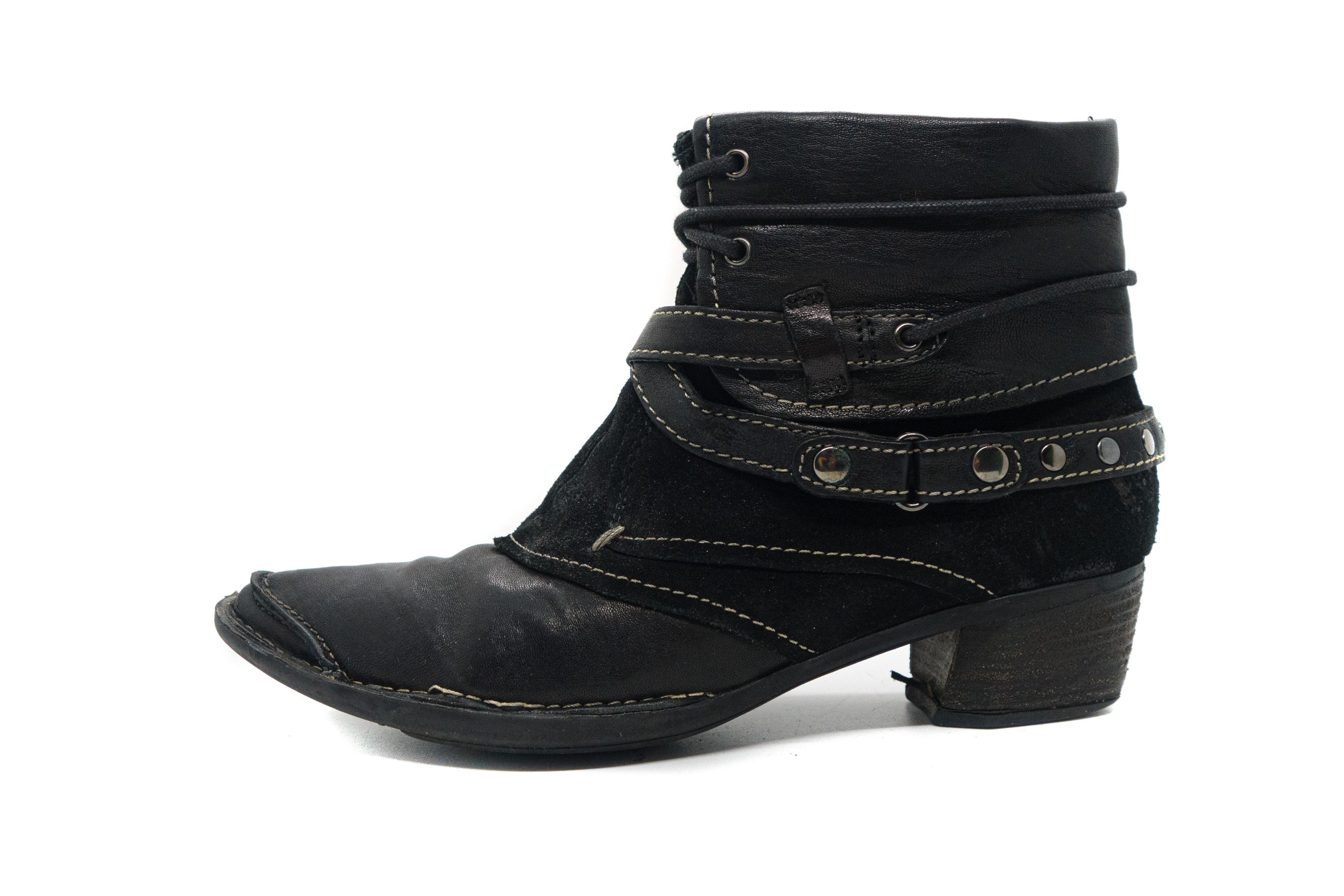 Other Merete Fonnesberg Leather Suede Cowboy Grunge Boots Size US 7 / IT 37 - 1 Thumbnail