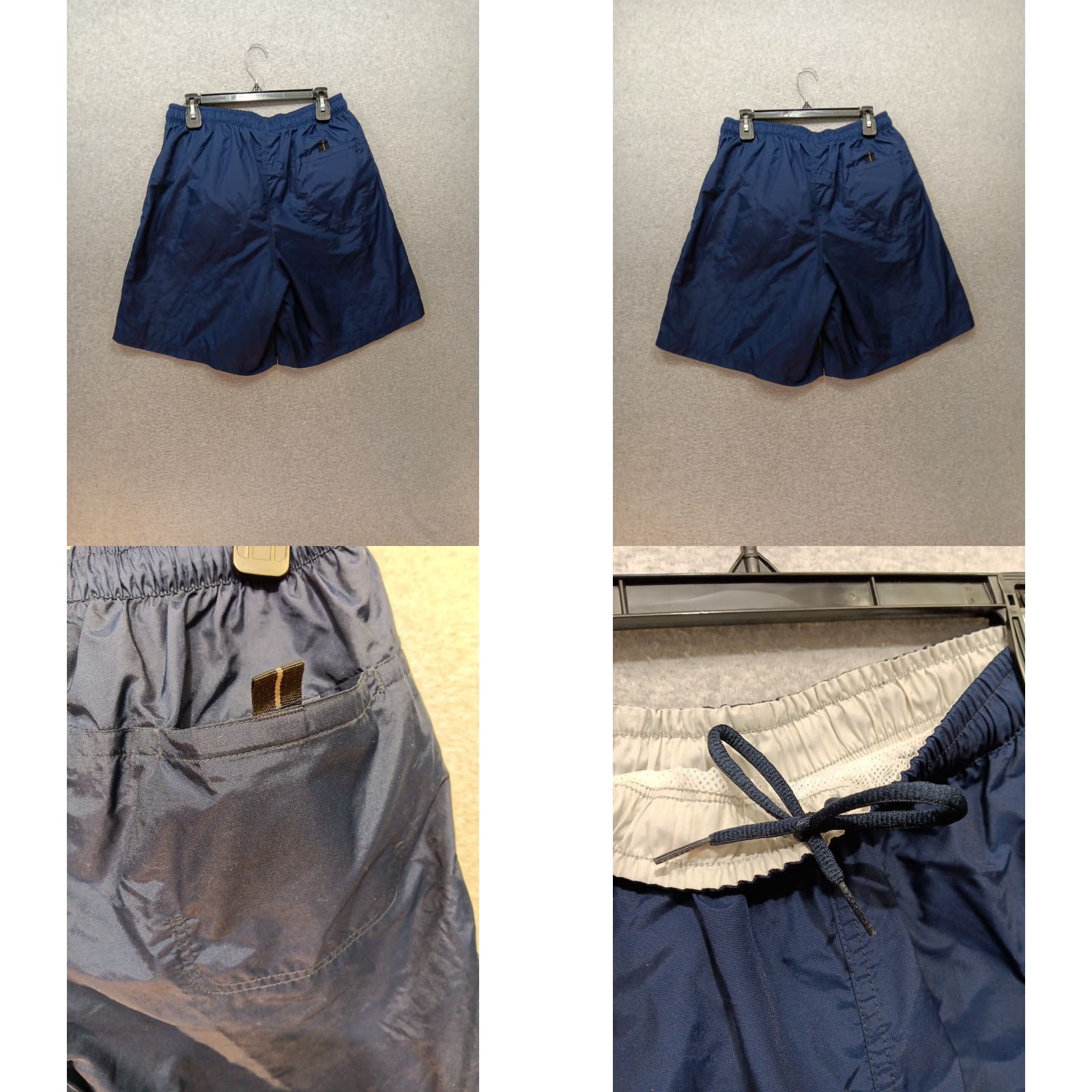 Nike VINTAGE Nike Swim Trunks Men L Geometric Black Lined Bottoms Beach 90s Swoosh Mens Size 42R - 8 Thumbnail