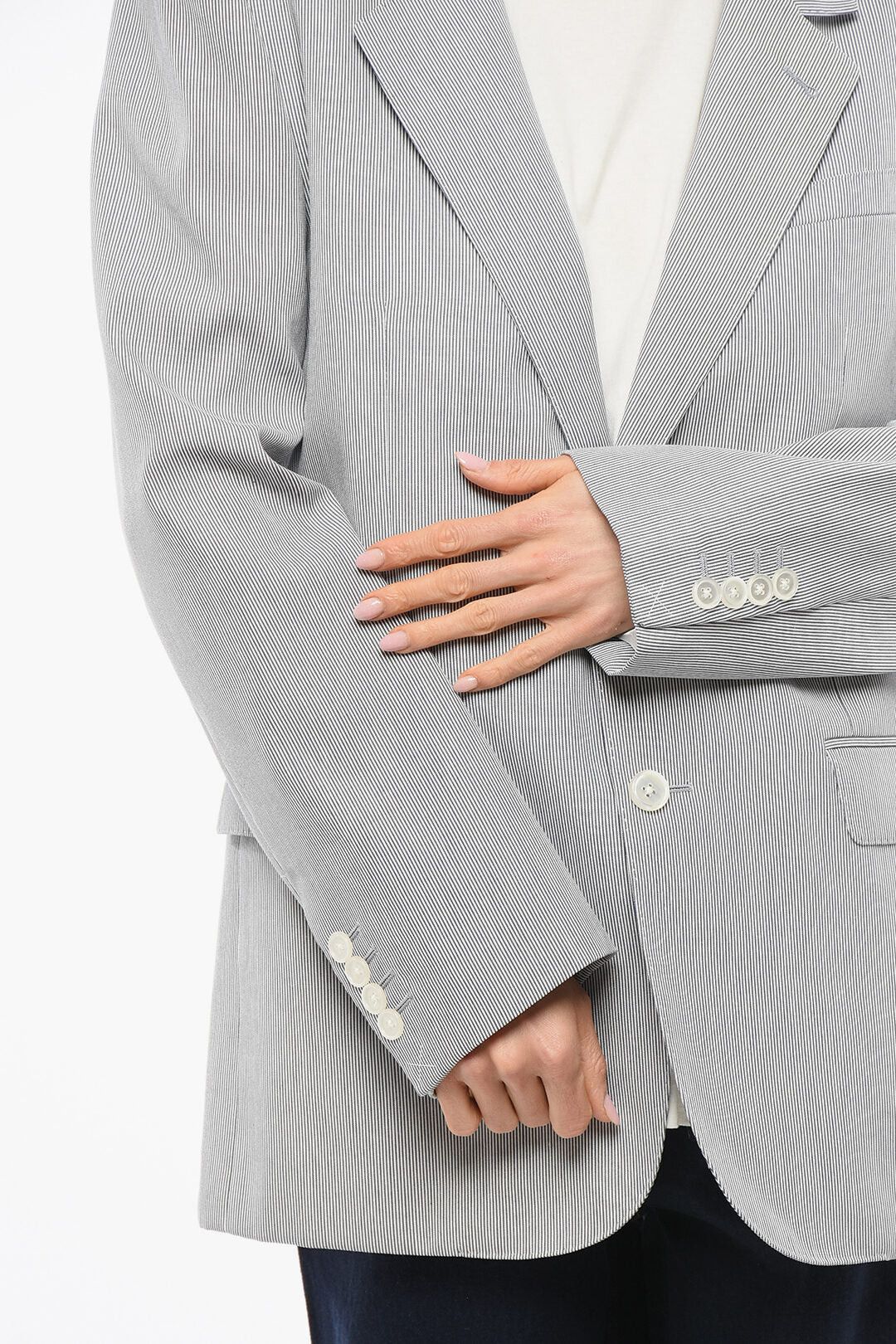 Celine og1mm0326 Pinstriped Blazer in Grey Size M / US 6-8 / IT 42-44 - 3 Thumbnail