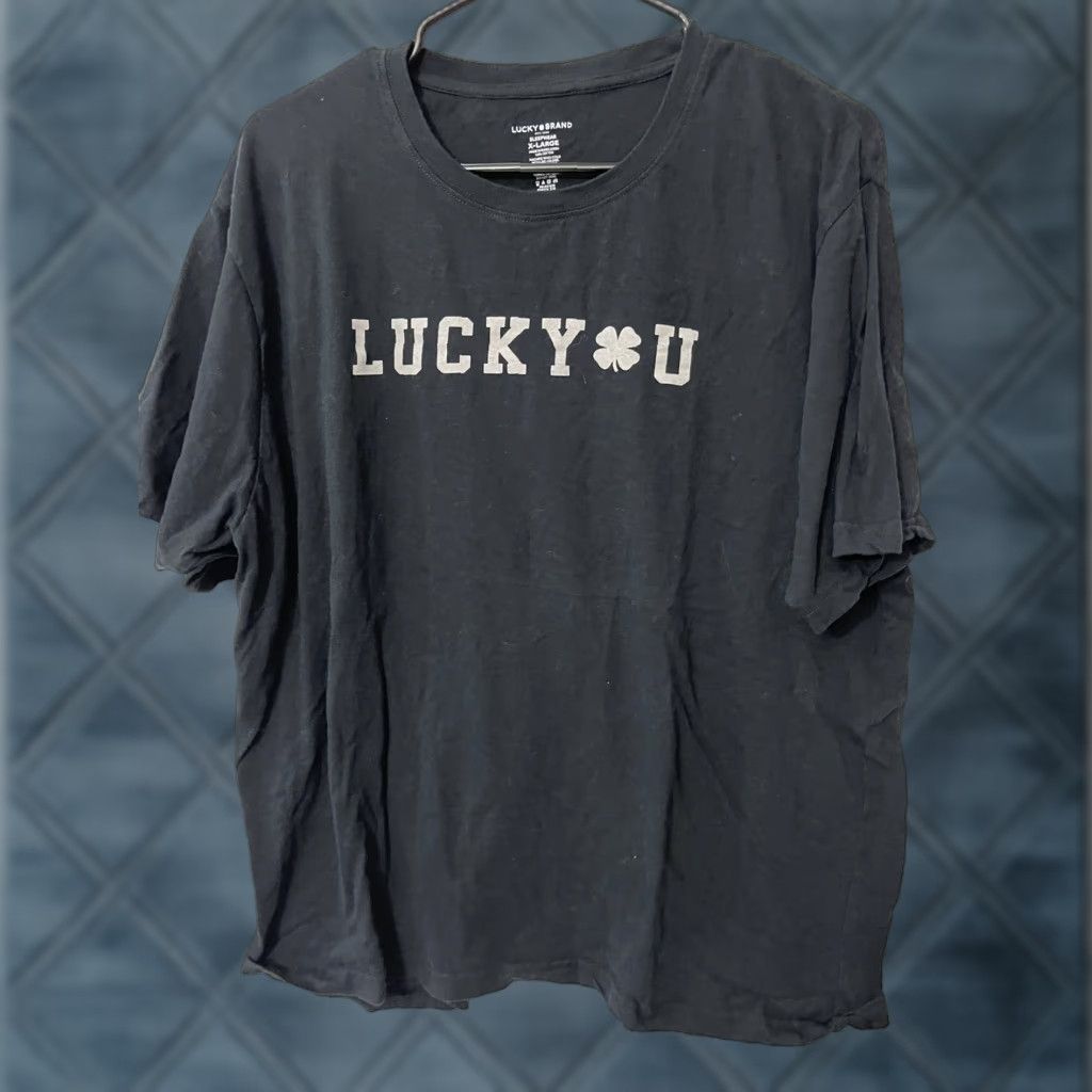 Lucky Brand Lucky Brand Irish Clover Graphic Men’s XL Cotton Crew Neck T-Shirt Gray Short Sleeve Sleepwear Size US XL / EU 56 / 4 - 1 Thumbnail