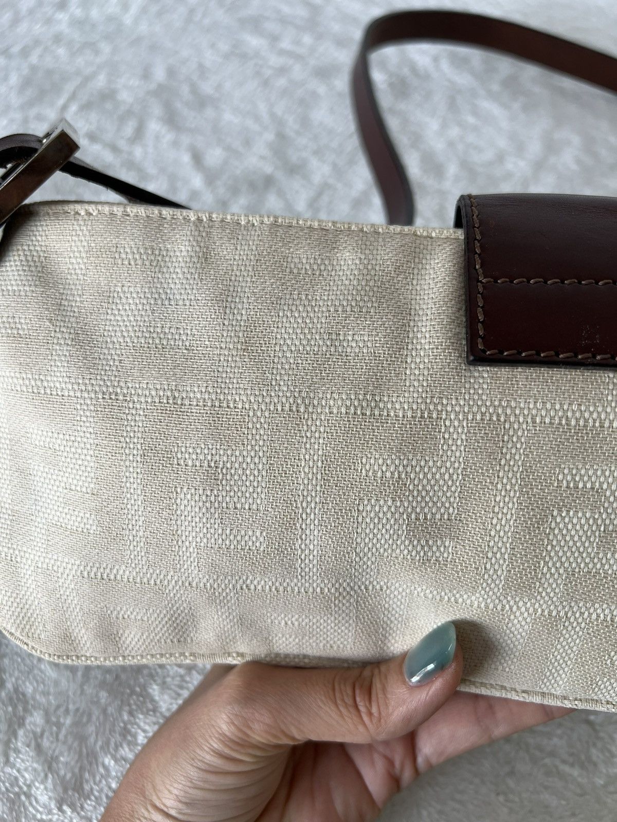 Fendi Fendi Mamma Baguette Ivory Zucca Canvas Size ONE SIZE - 4 Thumbnail