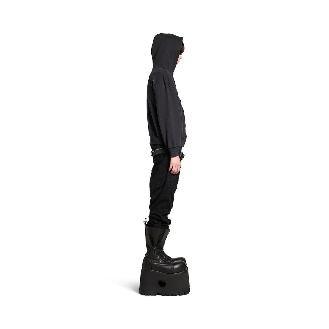 Balenciaga o1bcso1str0426 Painted Zip-up Hoodie Regular Fit in Black Size M / US 6-8 / IT 42-44 - 3 Thumbnail