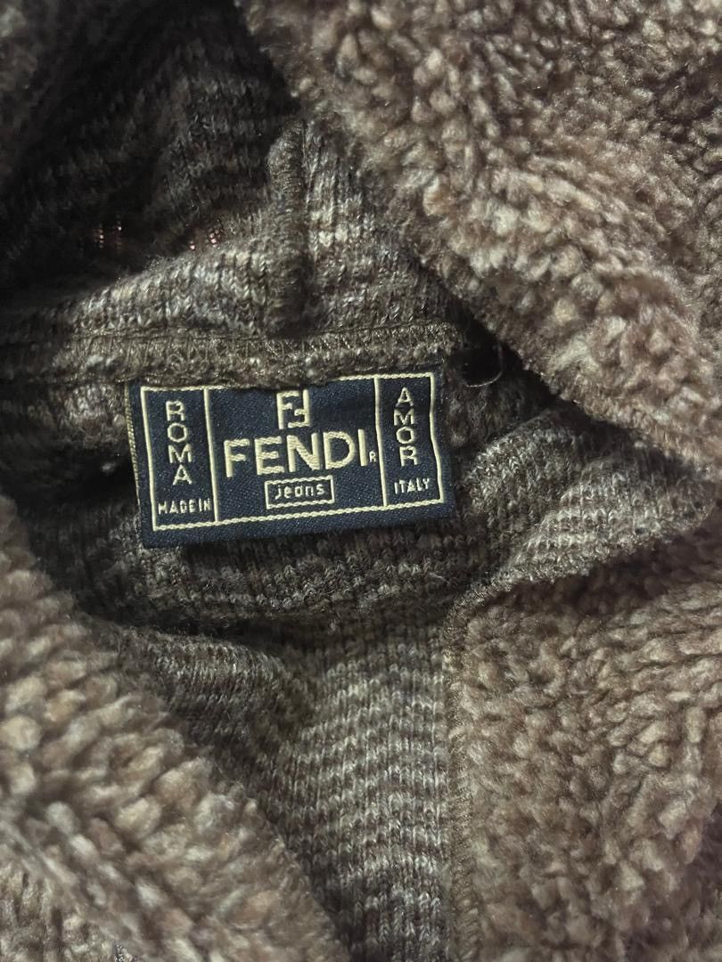 Fendi Vintage 80s Logo Ribbed knit turtleneck Sweatshirt Size S / US 4 / IT 40 - 4 Thumbnail
