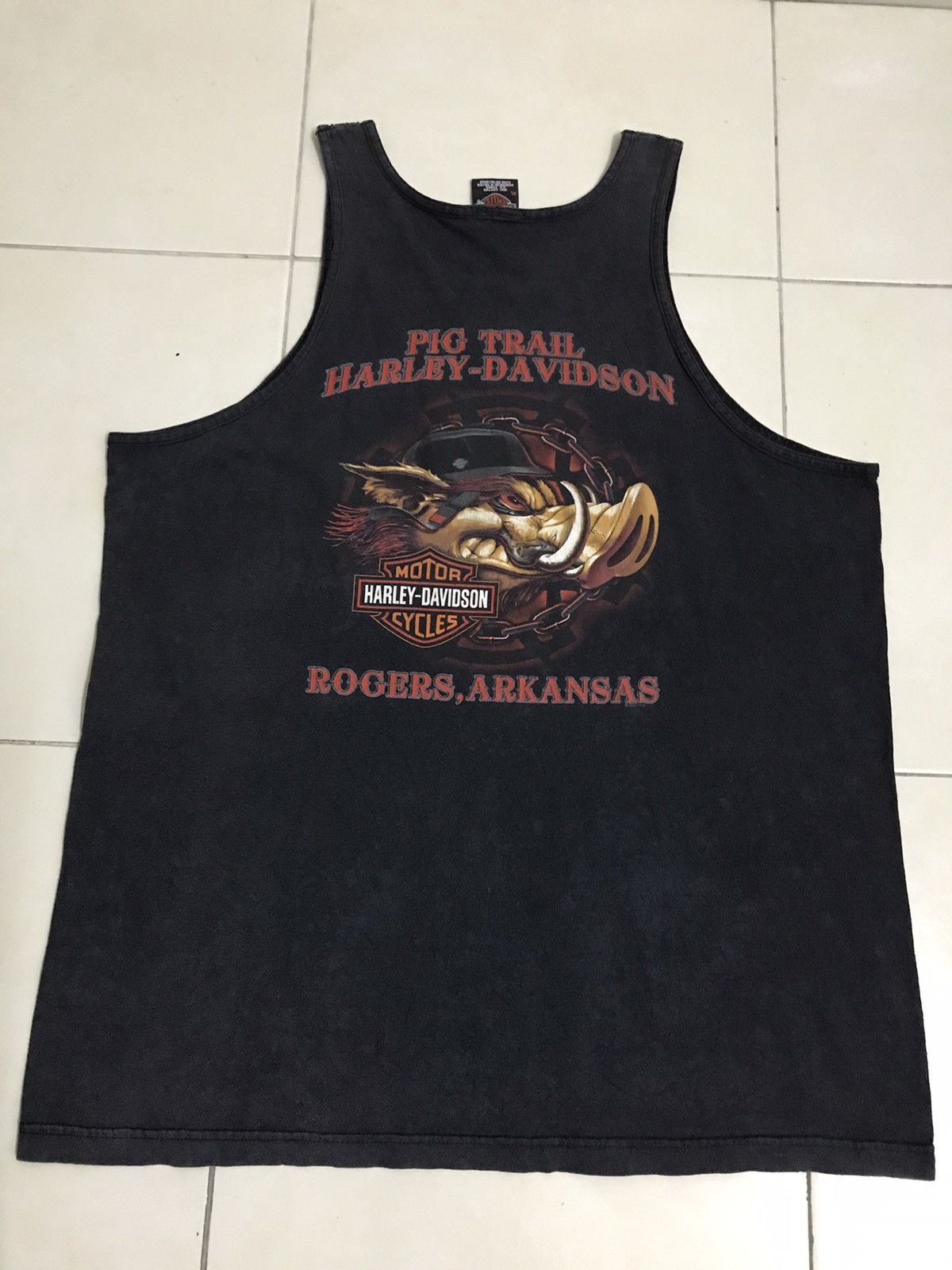 Harley Davidson Vintage Harley Davidson Pig Trail Tank Top Shirt Size US XL / EU 56 / 4 - 7 Thumbnail