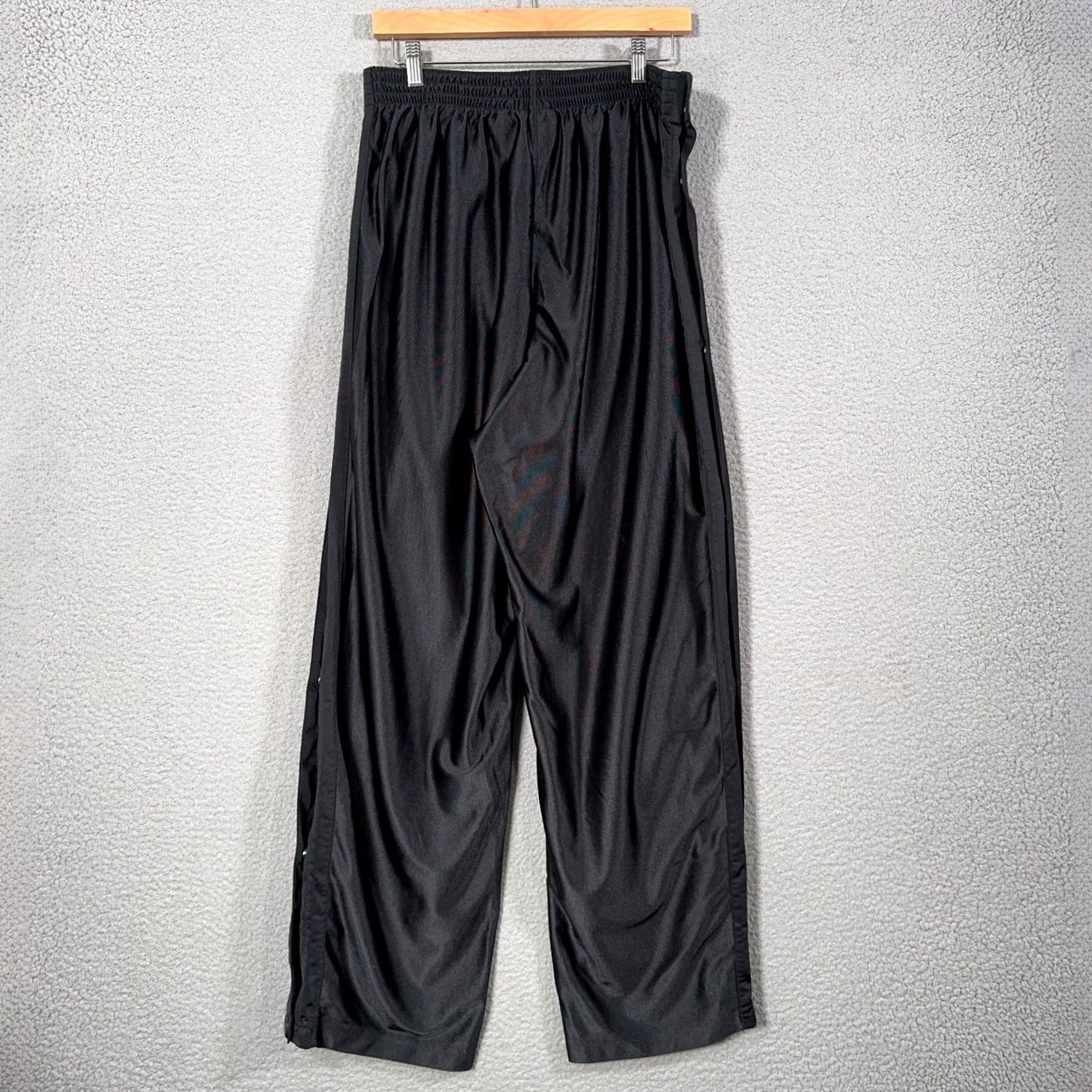 Nike VINTAGE Nike Breakaway Pant XL Black Y2K Dazzle Shiny Satin Tear Away Snap Baggy Track Pants Mens XL Black 90s Shiny Sports Size US 36 / EU 52 - 2 Thumbnail
