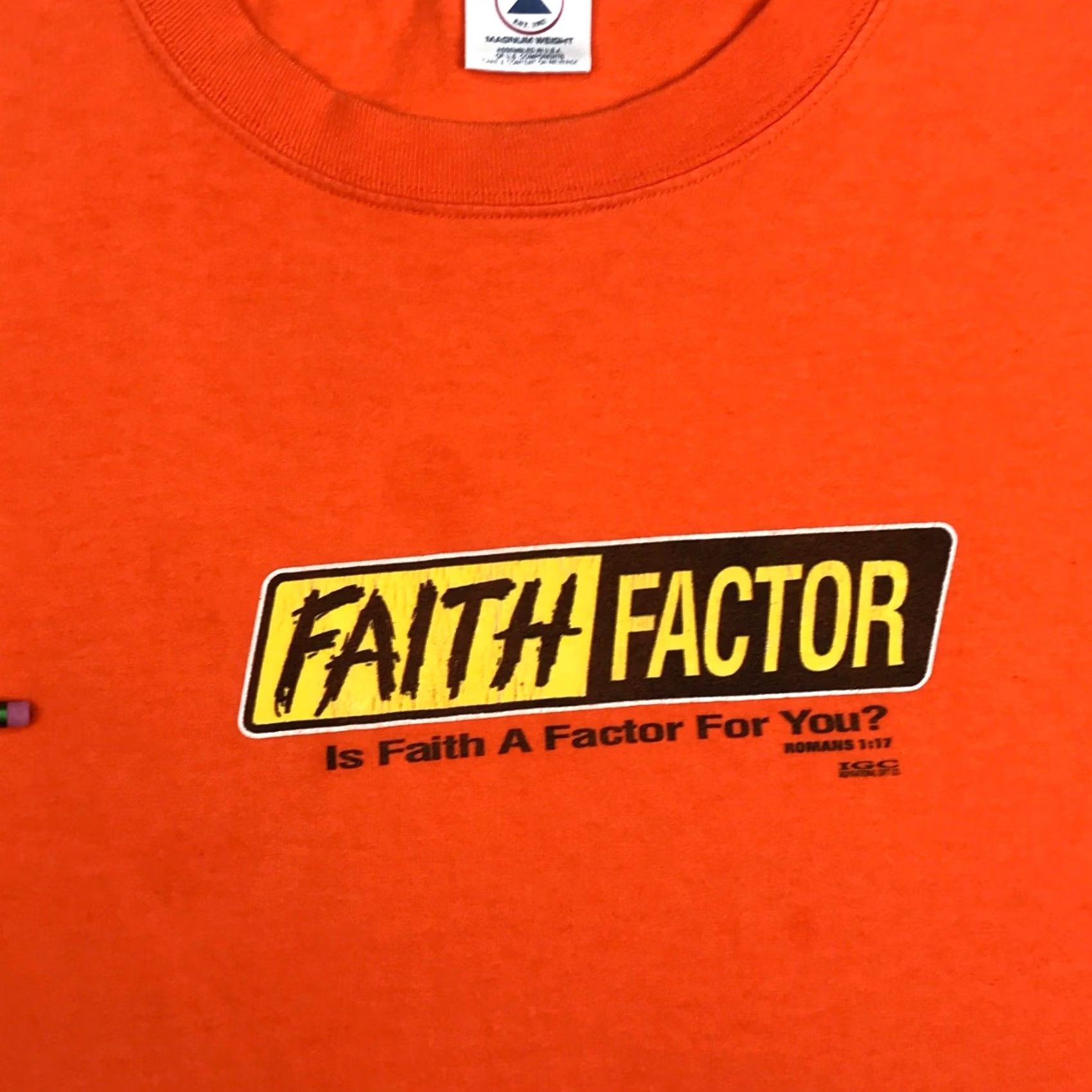 Vintage VINTAGE Faith Factor T-Shirt XL Adult Black 90s 80s Men Shirts Jesus God Parody Fear Brand Unbranded Shirt Mens XXL Size US XL / EU 56 / 4 - 6 Thumbnail