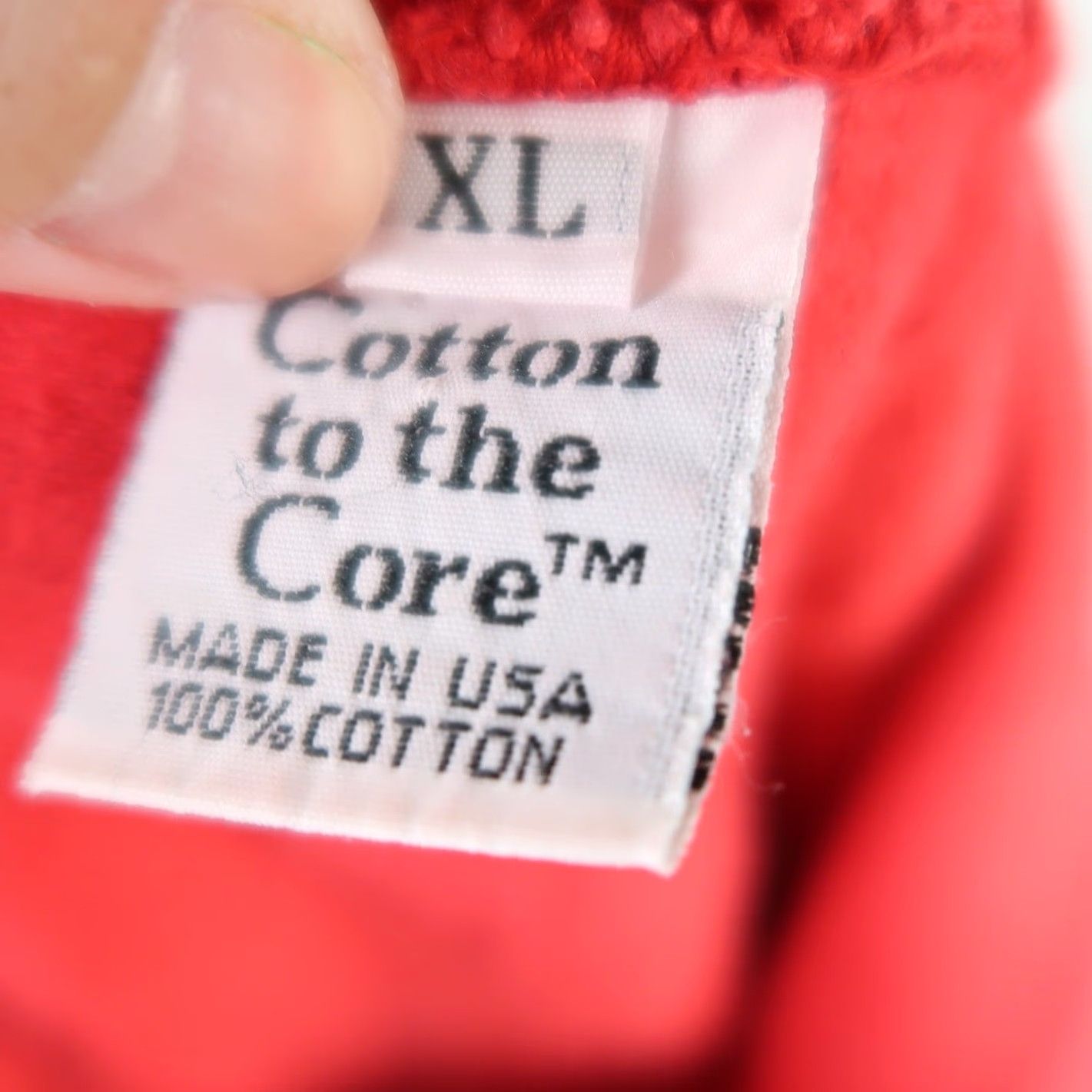 Vintage VINTAGE 90s Cotton to the Core Red Grid Collared Sweatshirt XL Women Size XL / US 12-14 / IT 48-50 - 5 Thumbnail