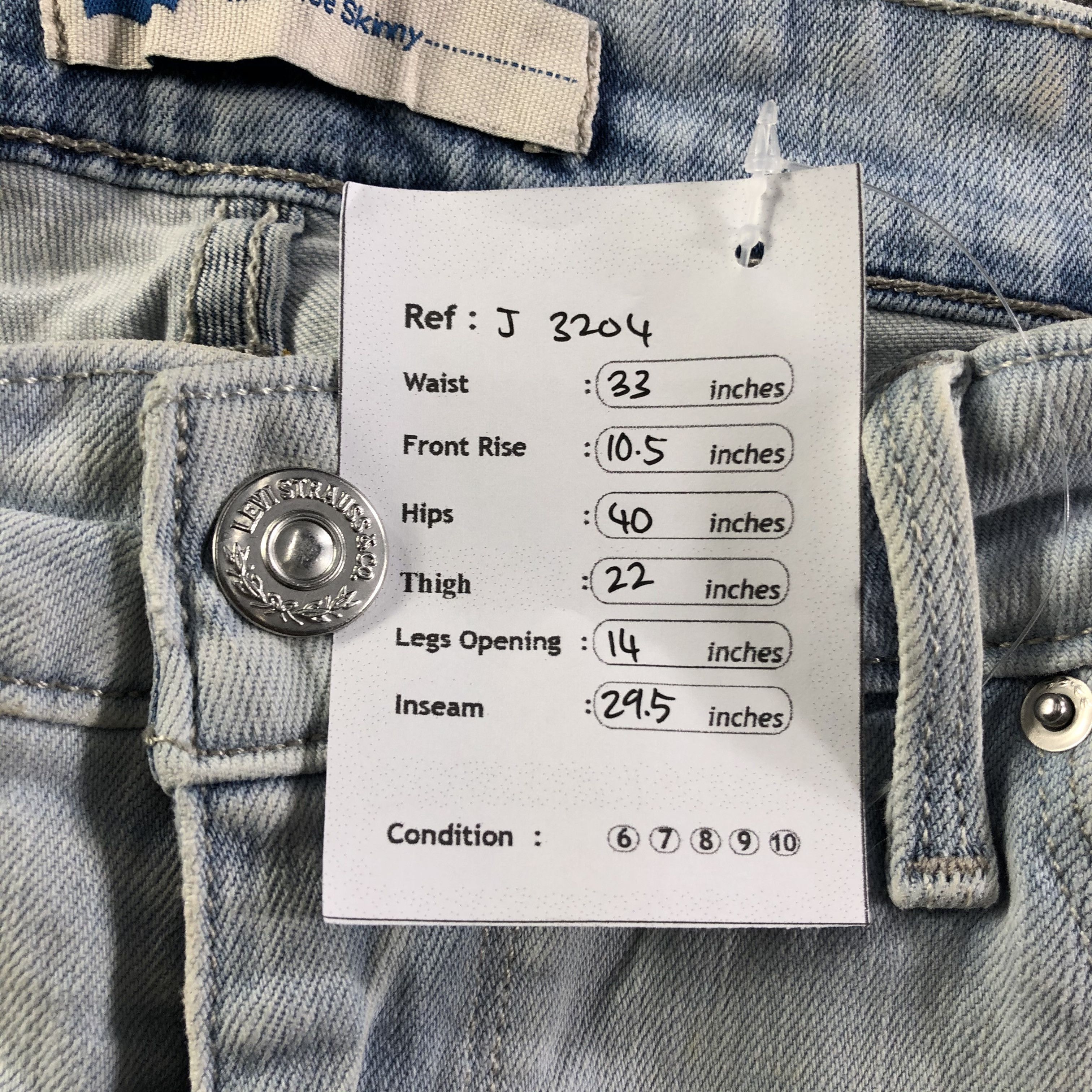 Levi's Vintage Light Wash Levis Jeans-J3204 Size US 33 - 12 Thumbnail