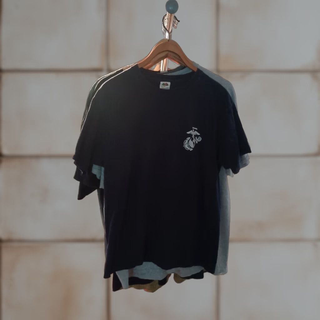 Fruit Of The Loom VINTAGE Official Military T-shirt Size M Phelan Platoon Battalion Recruit Training Mens Blue Front Back Text Size US M / EU 48-50 / 2 - 1 Thumbnail
