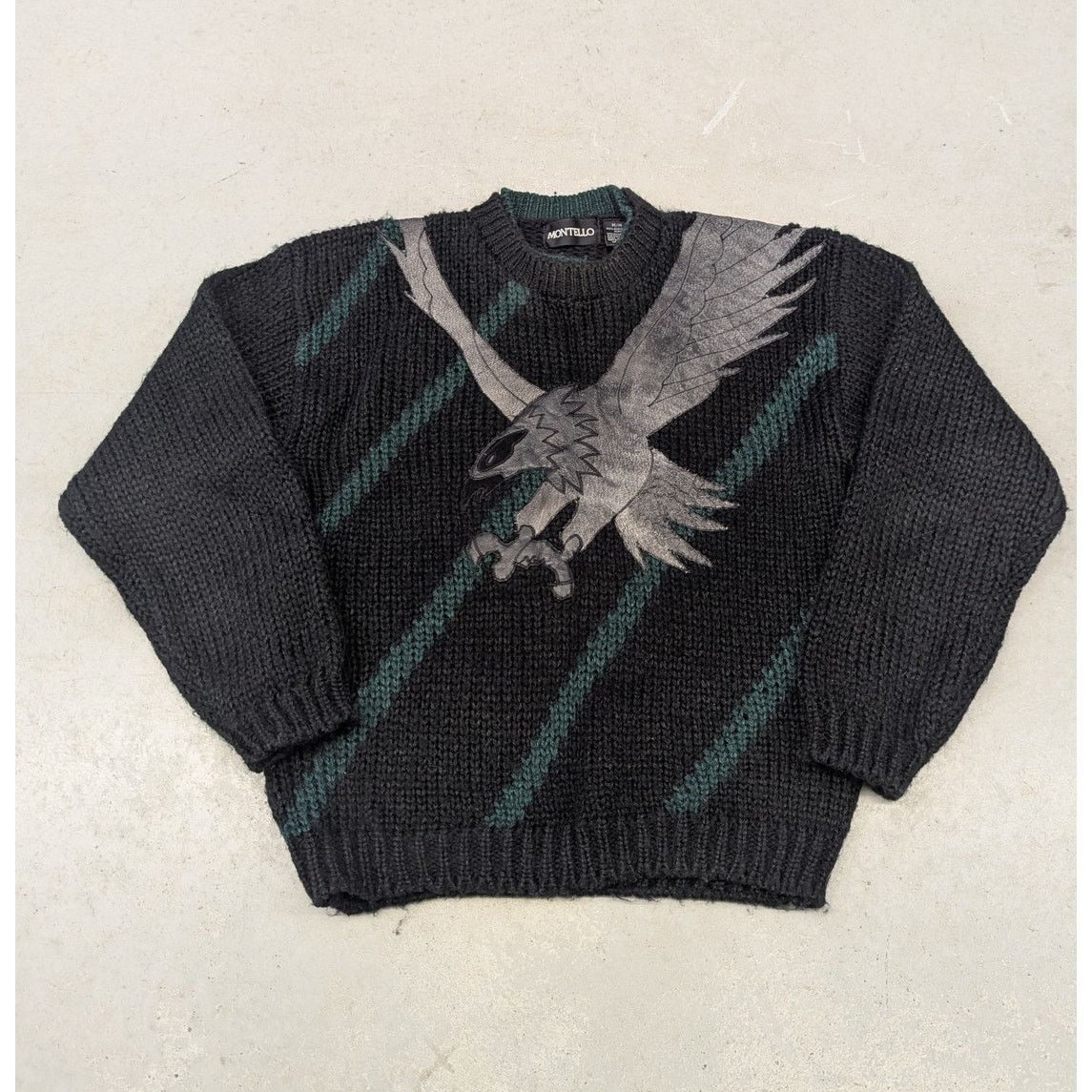 Coogi × Vintage Vintage Montello Swooping Eagle Leather Patch Knit Sweater Size US L / EU 52-54 / 3 - 1 Thumbnail