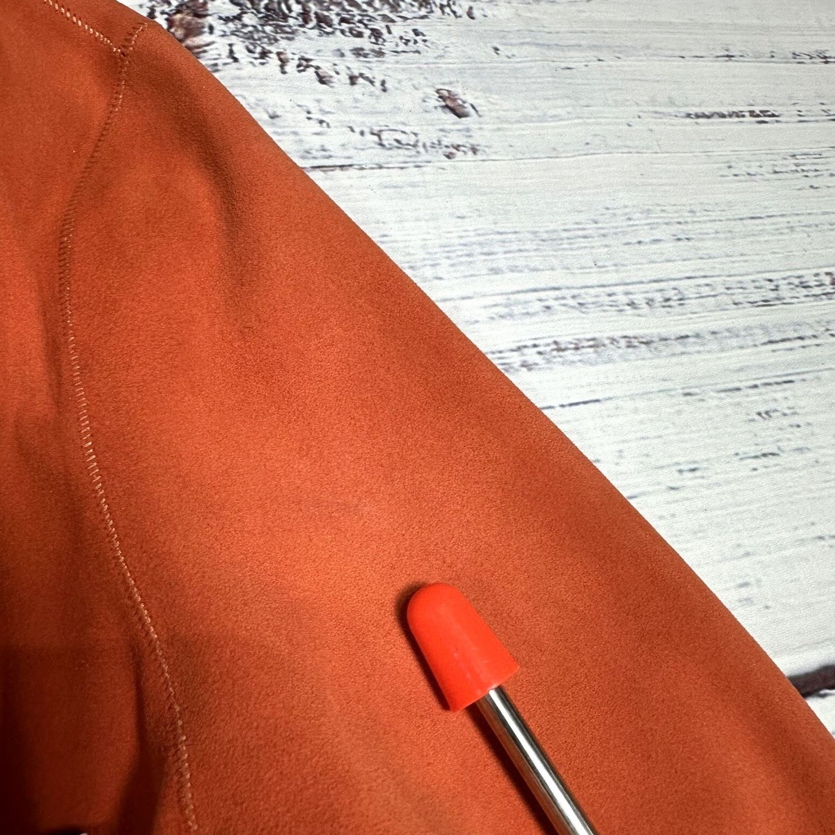 Vintage VINTAGE LTH JKT Orange Suede Leather Moto Biker Jacket Womens M Flaws Sz M Zipper Leather Suede 90s Womens Size M / US 6-8 / IT 42-44 - 6 Thumbnail