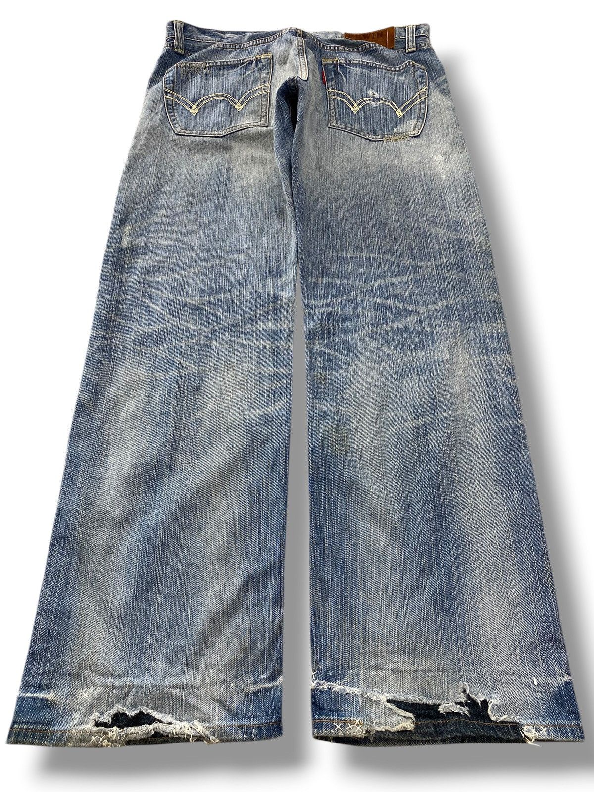 Edwin Edwin Distressed Whiskered Style Straight Leg Jeans Size US 34 / EU 50 - 3 Thumbnail