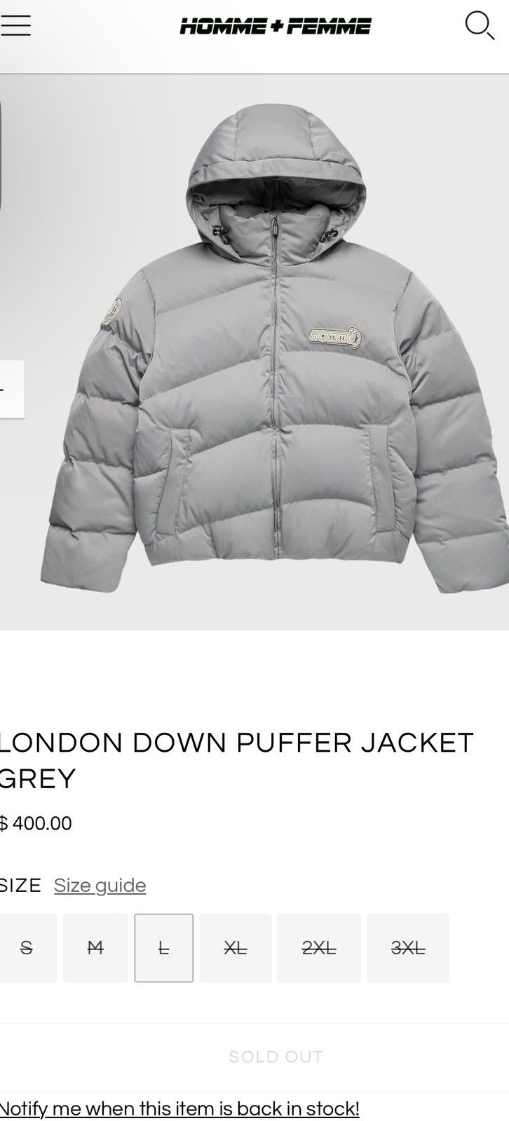 Homme + Femme La Homme + Femme Rare LONDON DOWN PUFFER JACKE New Sold Out! Size US M / EU 48-50 / 2 - 3 Thumbnail