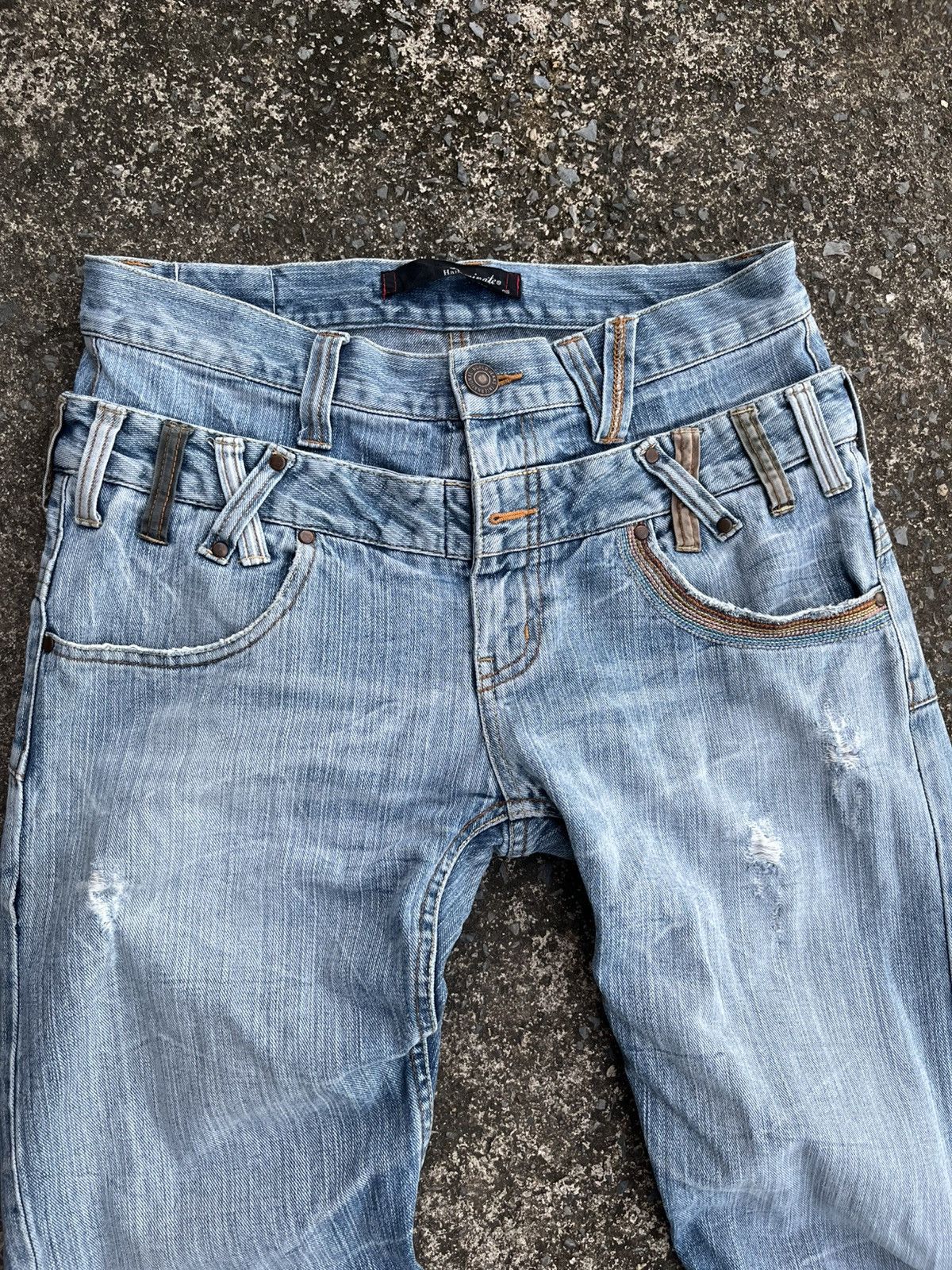 If Six Was Nine Vintage Dominate Handcrafted Double Waist Jeans Rare Design Size US 31 - 2 Thumbnail