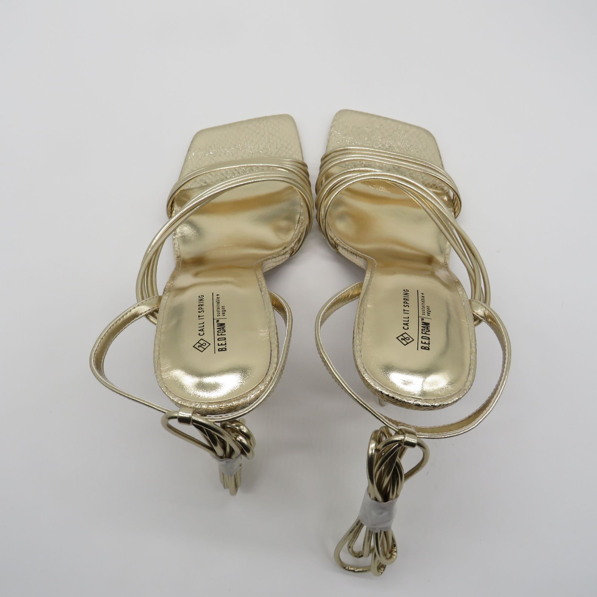 Call It Spring Call It Spring Women's Strappy Gold Heeled Sandals Square To Size US 8.5 / IT 38.5 - 5 Thumbnail