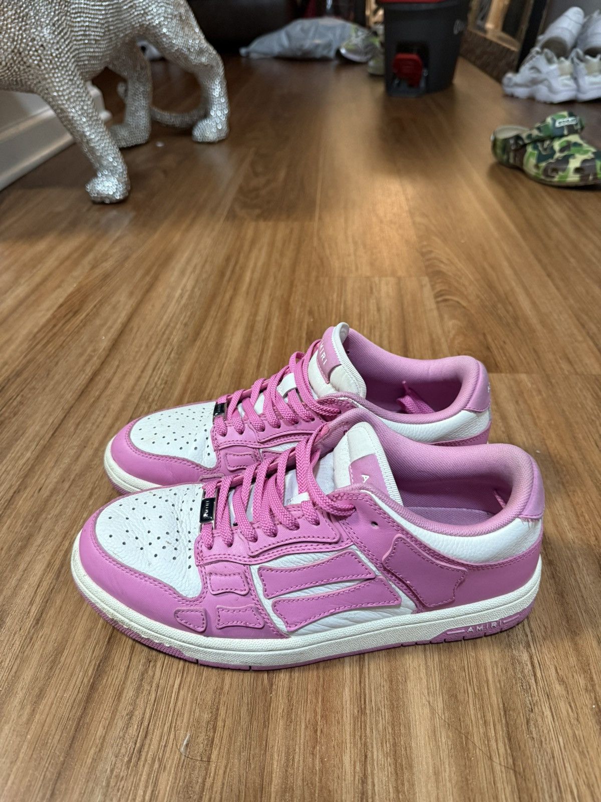 Amiri pink amiri bone sneakers Size US 10 / EU 43 - 2 Thumbnail