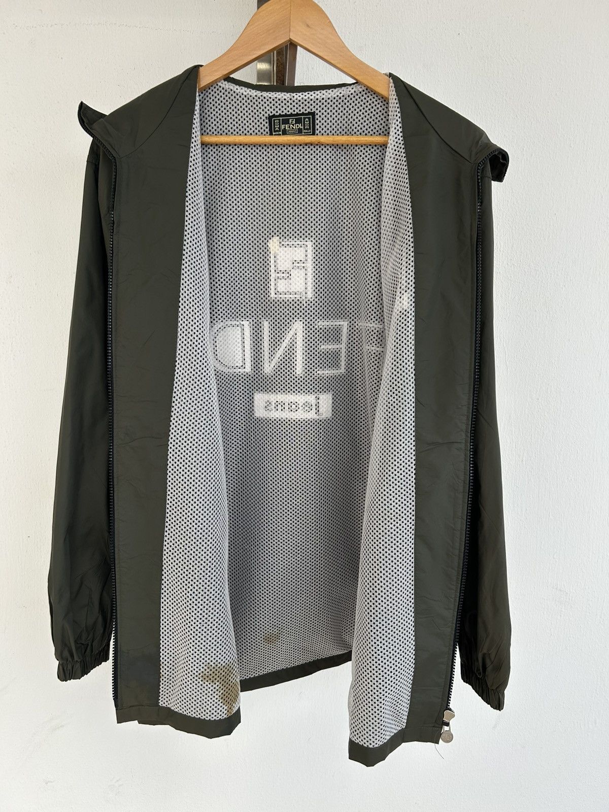 Fendi Fendi Jeans Green Army Nylon Coach Jacket Size US XL / EU 56 / 4 - 10 Thumbnail