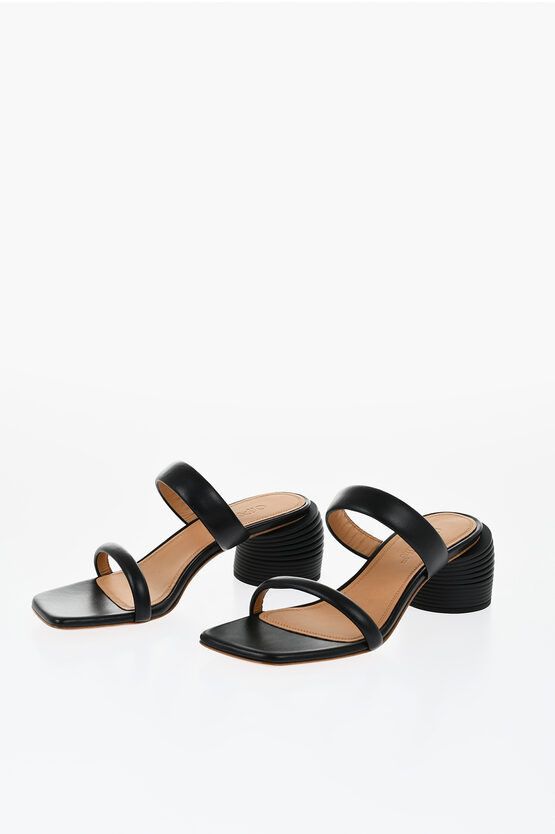 Leather SPRING Sandals With Standard Heel cm