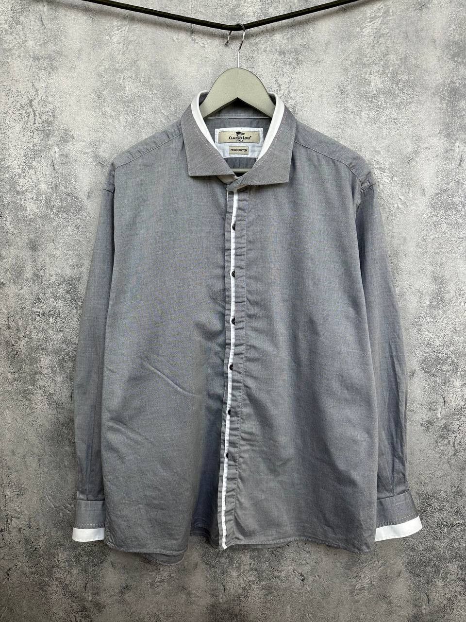 Other Claudio Lugli Italy Grey Micro Pattern Shirt Contrast Trim Size US XXL / EU 58 / 5 - 1 Thumbnail