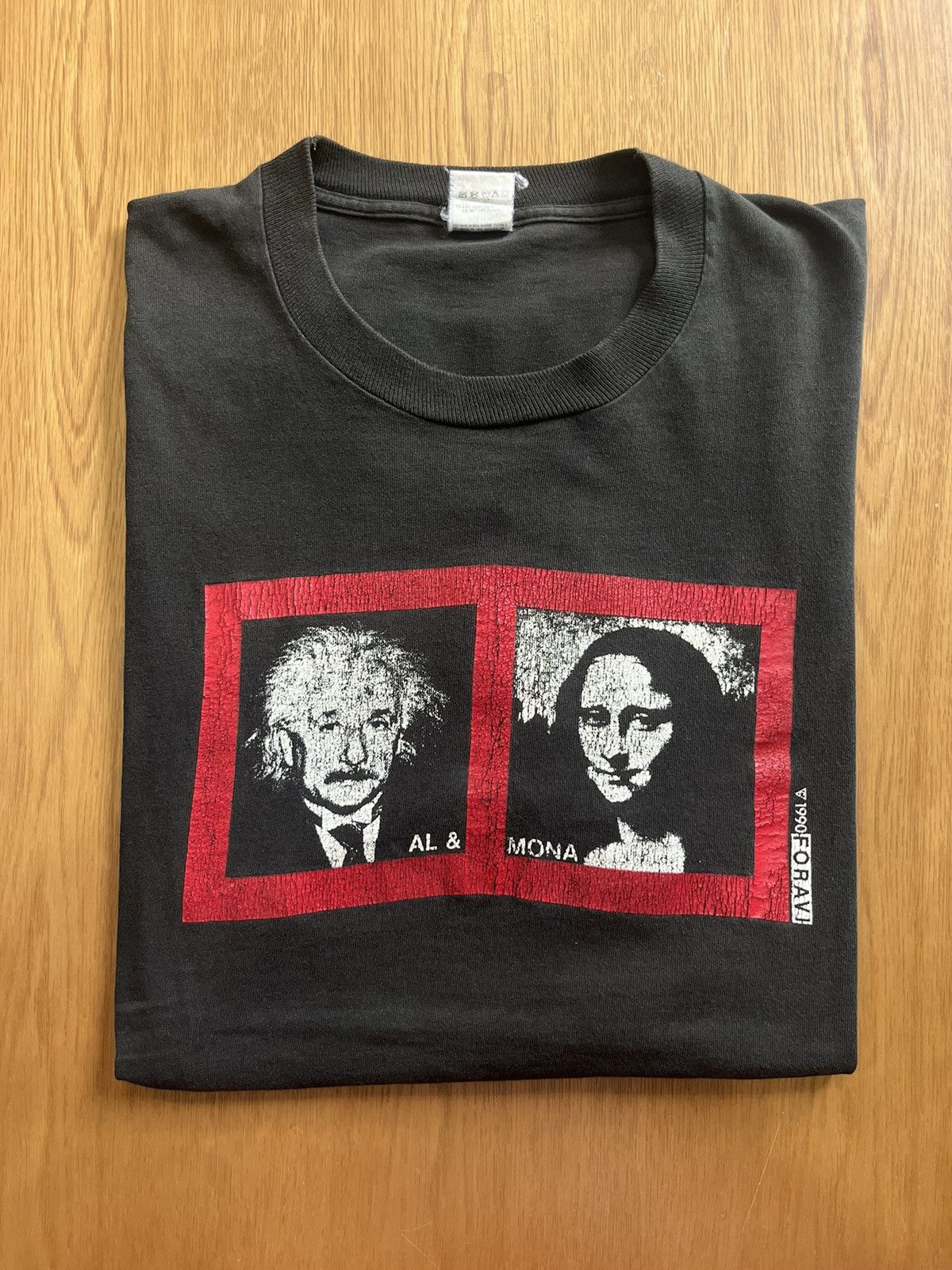 Arts & Science Vintage Mona Lisa Einstein by FORAVI NEW YORK 1990’s Tshirt Size US XL / EU 56 / 4 - 1 Thumbnail
