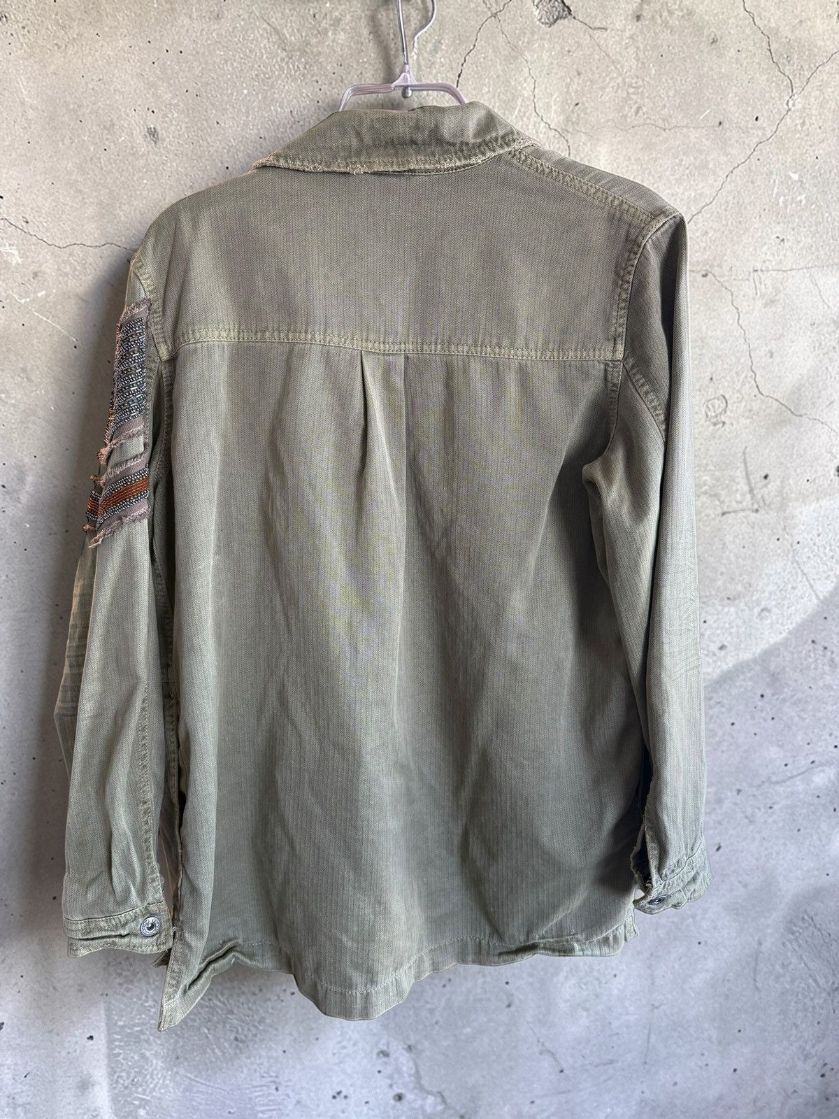 Free People Free People Embellished Military Jacket Olive Utility Jacket Size S / US 4 / IT 40 - 4 Thumbnail