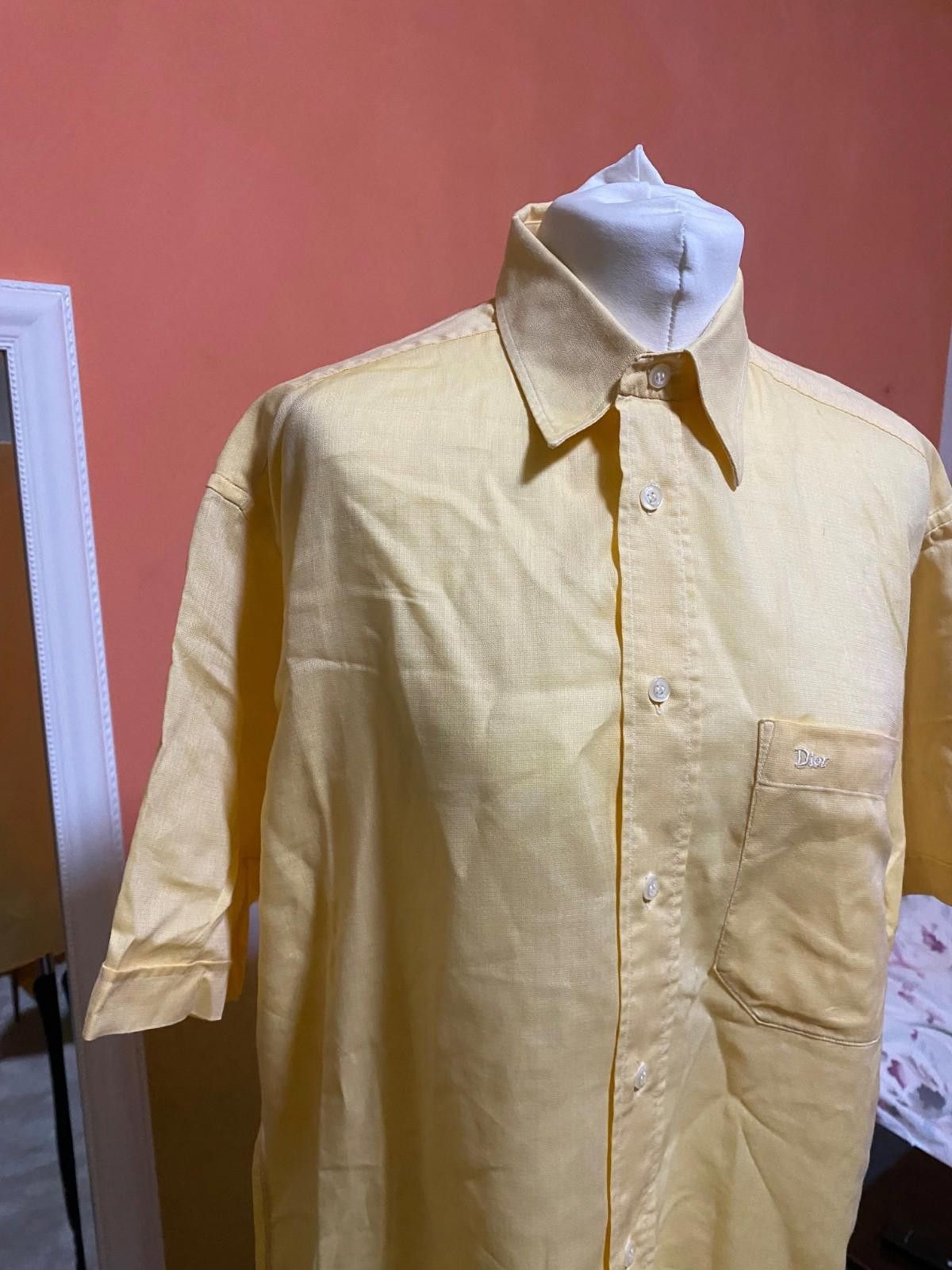 Dior Christian Dior Monsieur Short Shirt Button Up Yellow L Size US L / EU 52-54 / 3 - 2 Thumbnail