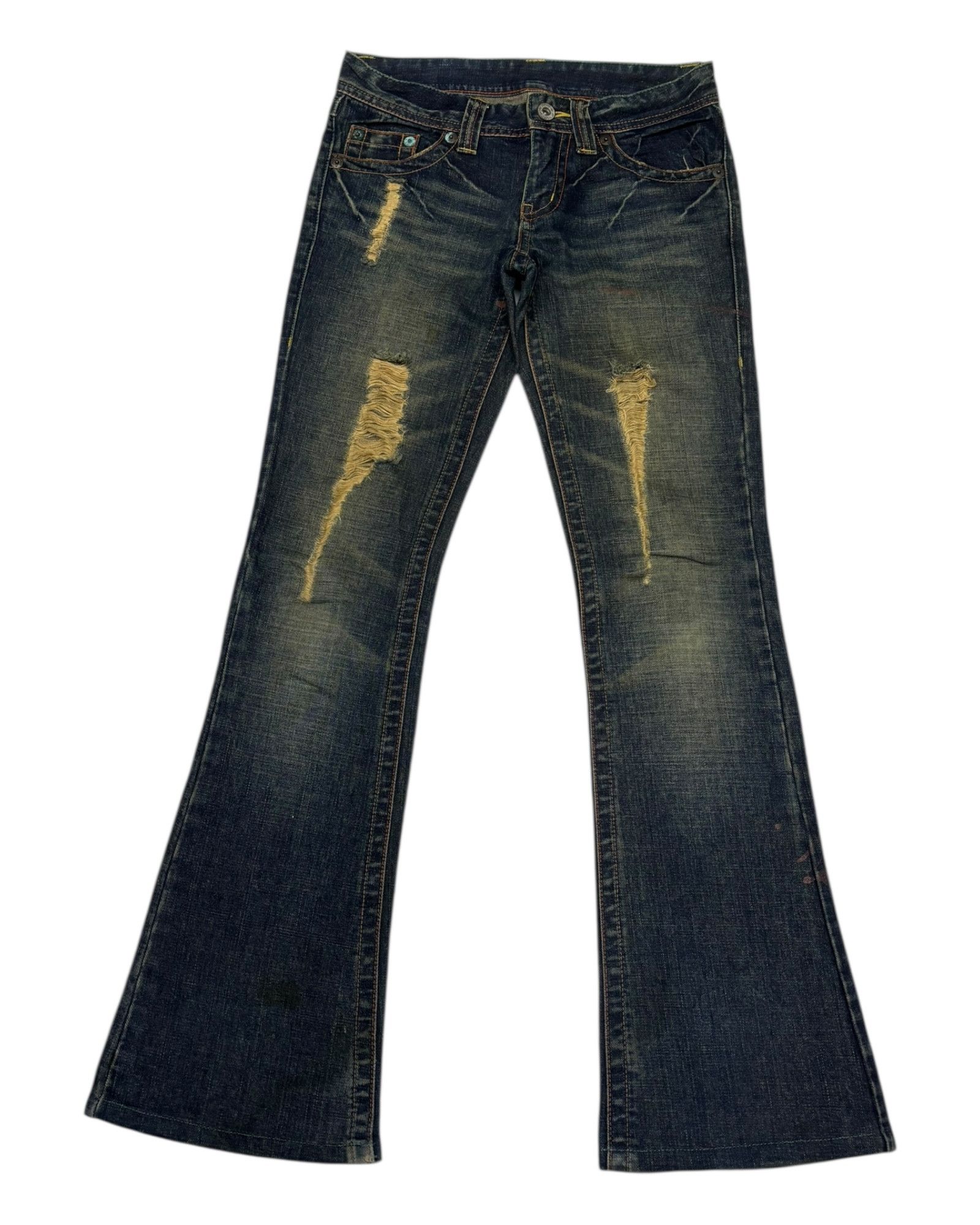 Hysteric Glamour Vintage Material Girl MTRL Flared Bootcut Denim Jeans Size 28" / US 6 / IT 42 - 2 Thumbnail