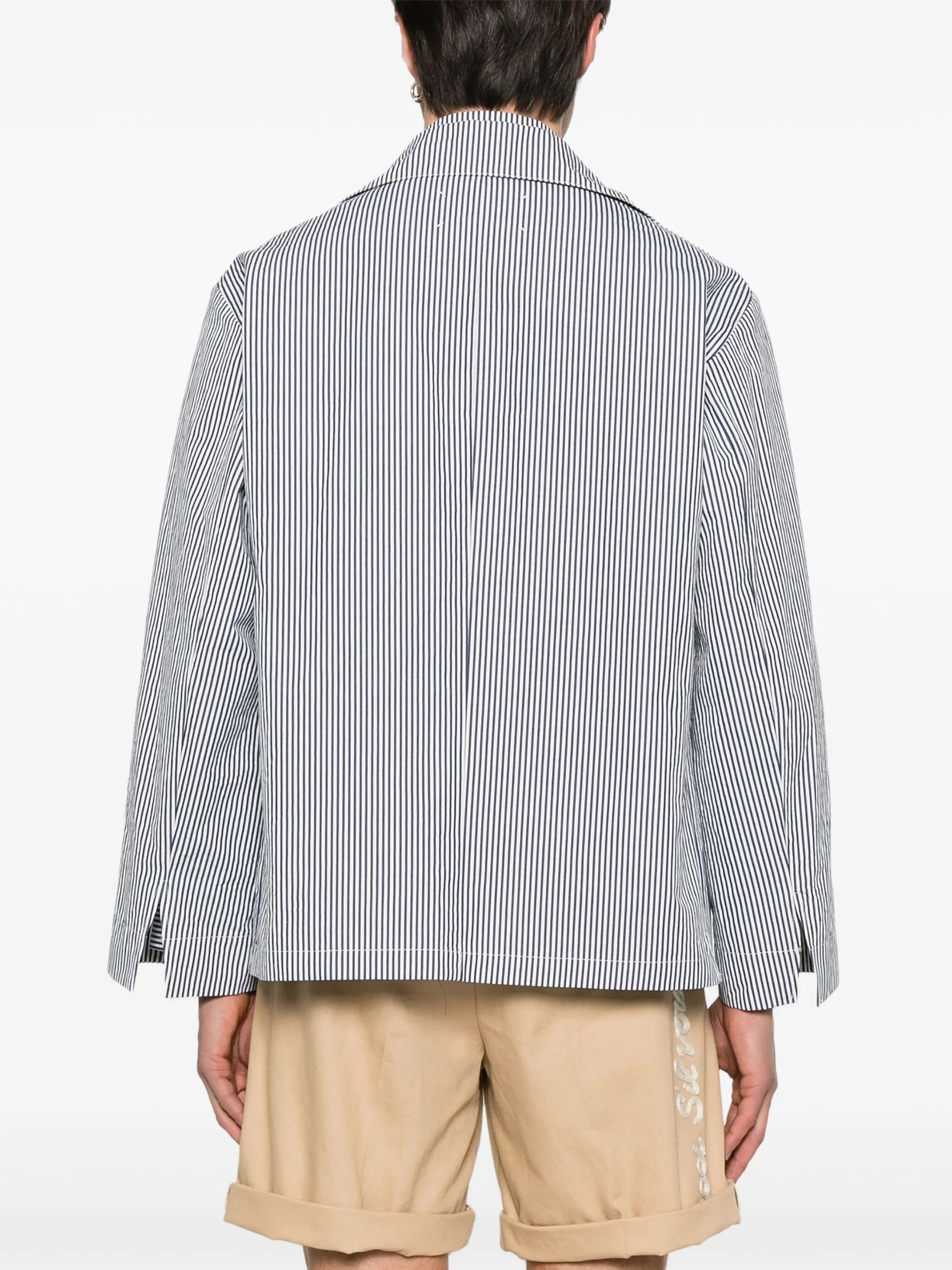 Maison Margiela o1w1db10126 Striped Jacket in White/Blue Size US L / EU 52-54 / 3 - 4 Thumbnail