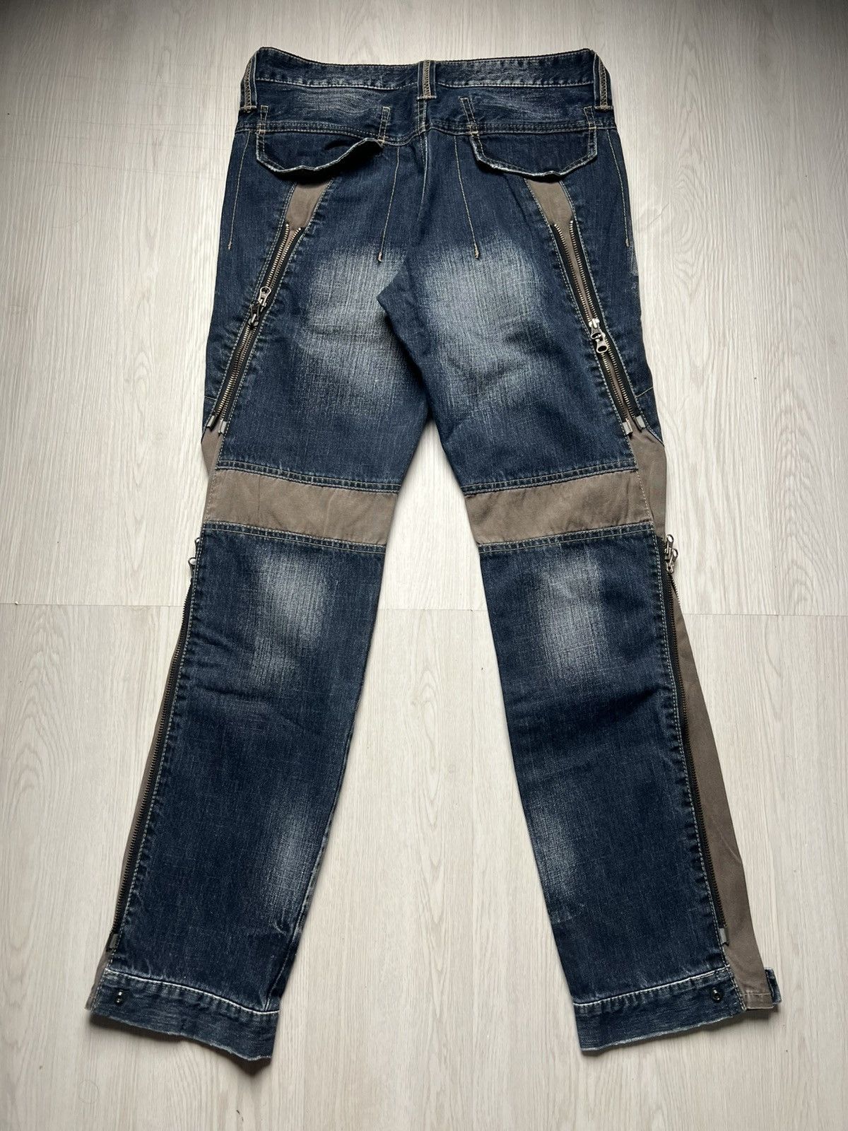 PPFM PPFM Hybrid Zipper Denim Punk Bondage Style Size US 31 - 3 Thumbnail