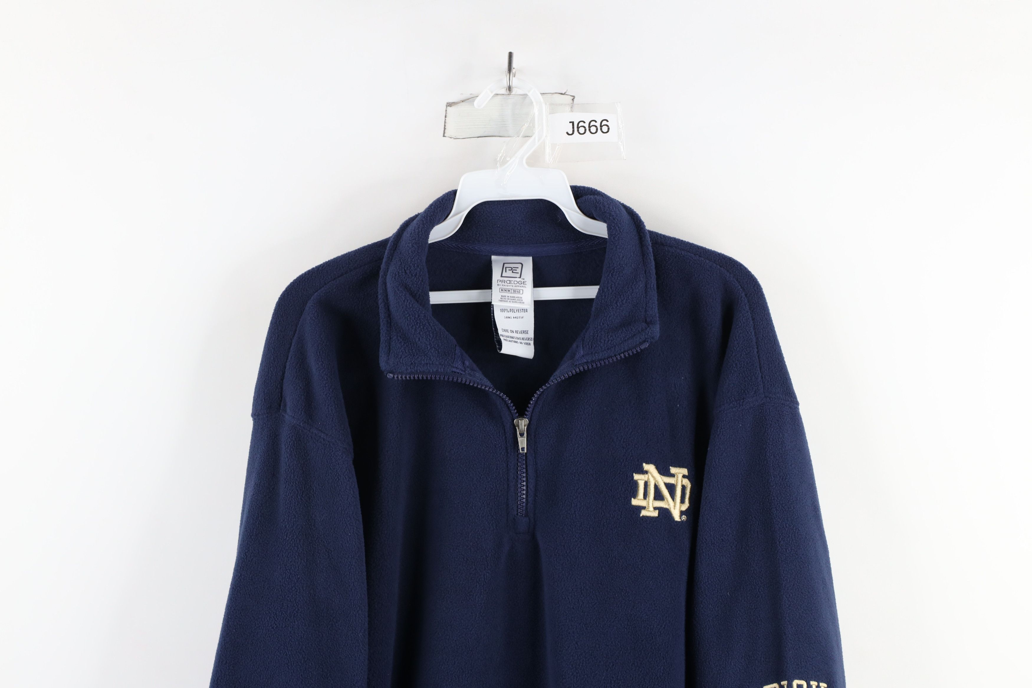 Vintage Vintage Notre Dame University Half Zip Fleece Sweater Blue Size US M / EU 48-50 / 2 - 2 Thumbnail