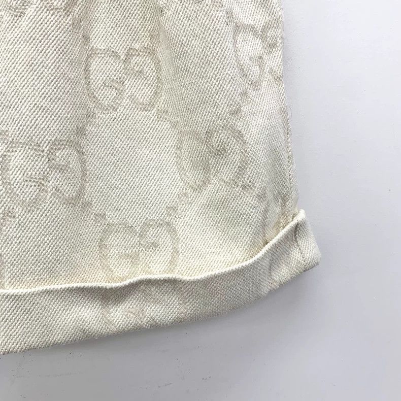 Gucci Gucci Beige logo jacquand printed cotton casual shorts Size 25" / US 0 / IT 36 - 4 Thumbnail