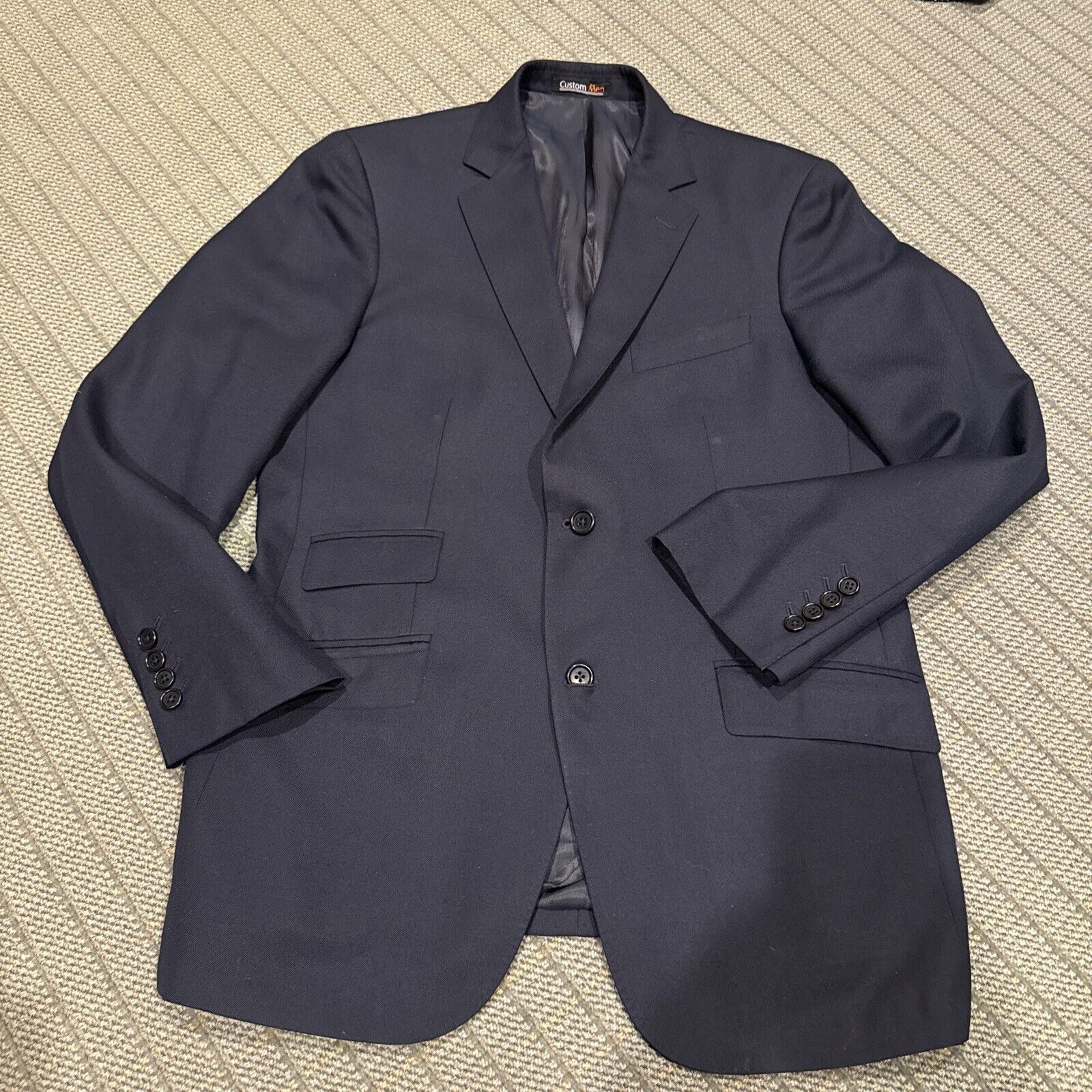 Other Custom Men N.Y.hand made suit jacket 100% gabardine wool Size 40R - 4 Thumbnail
