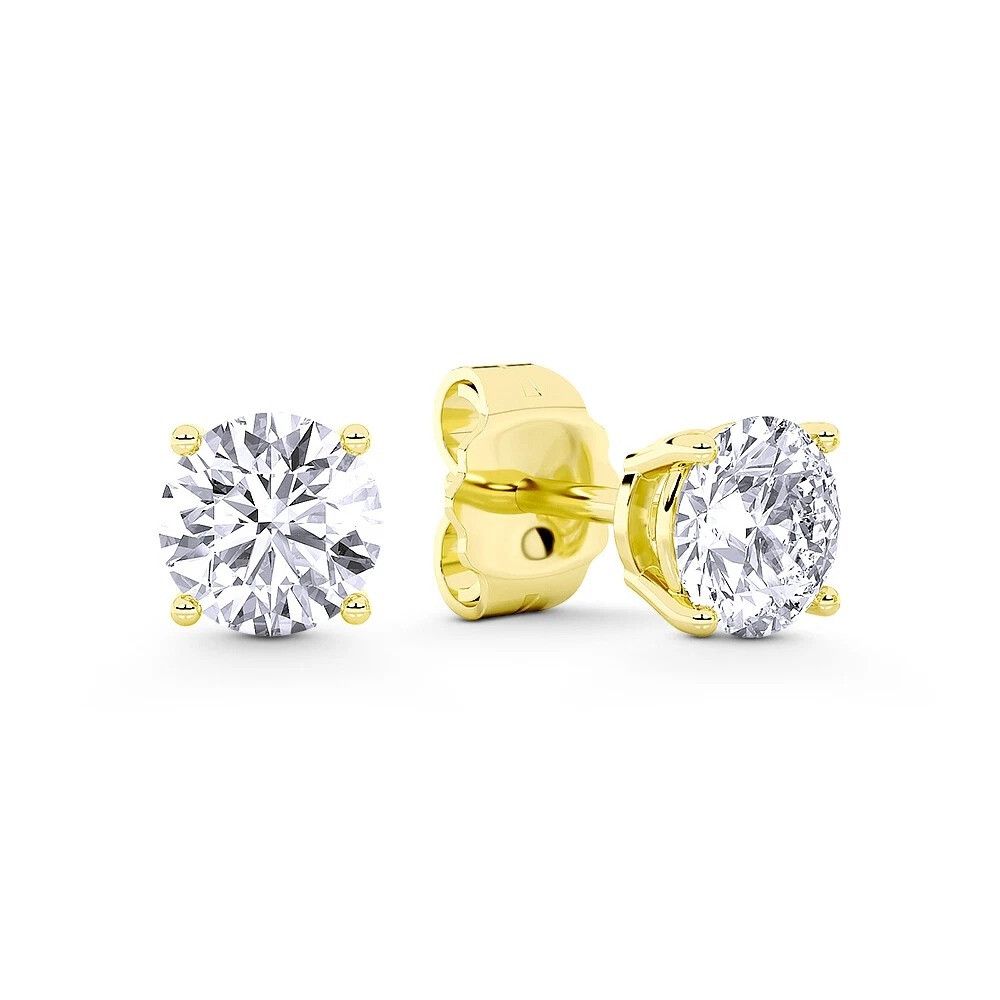 1.00ct Lab Grown Diamond Round Earrings in 14k Yellow Gold