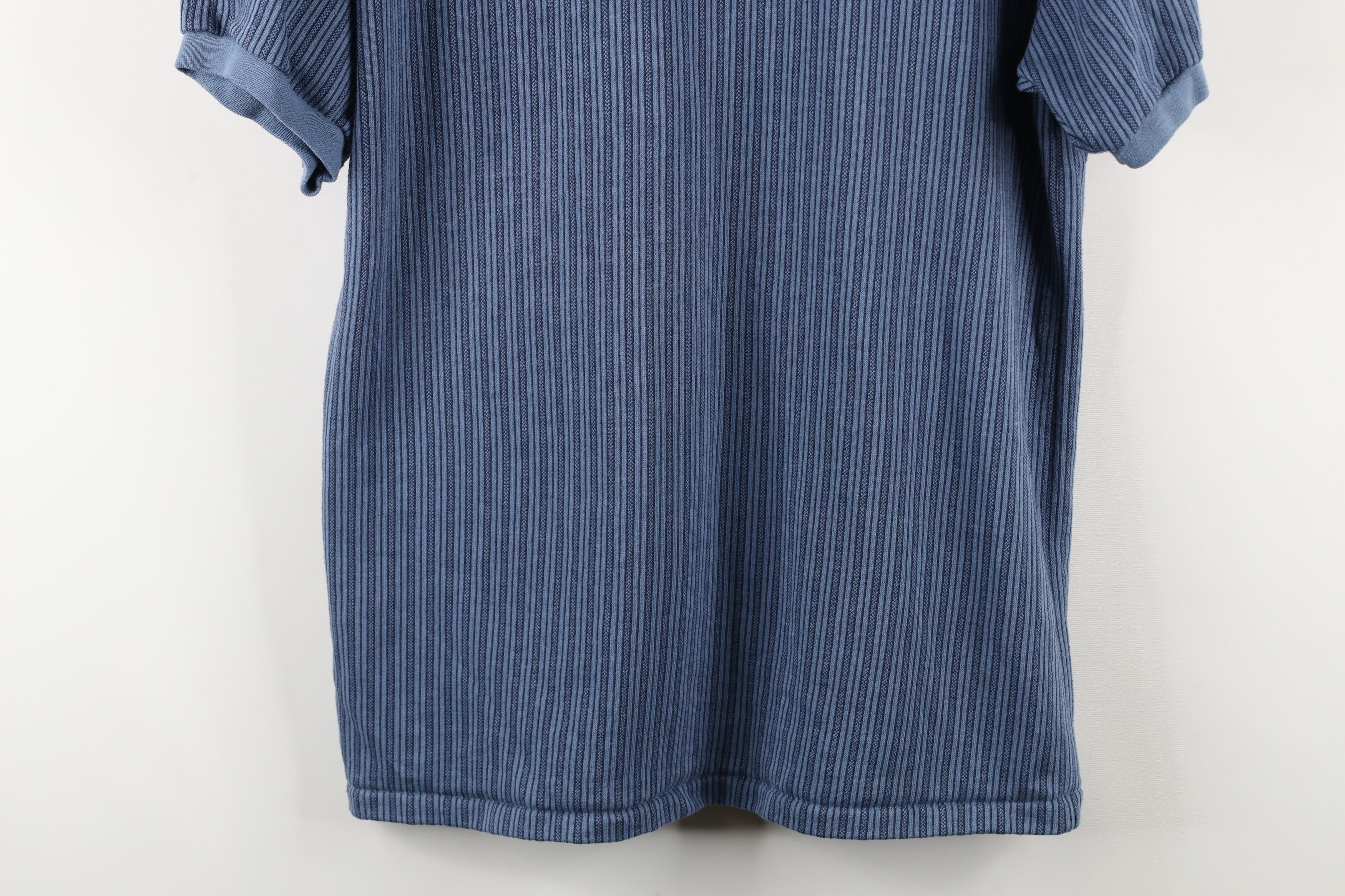 Vintage Vintage 90s Streetwear Striped Knit Collared Polo Shirt Blue Size US M / EU 48-50 / 2 - 12 Thumbnail