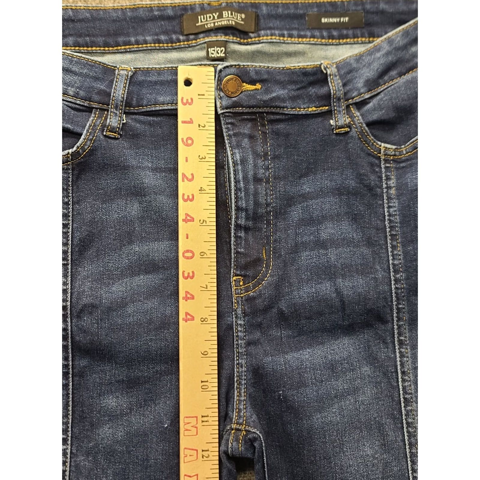 Vintage Judy Blue Jeans Womens 32x27 Distressed High Rise Slim Ankle Stretch Denim Cotton Spandex Button Zip Pocket Blue Jeans Size 24" / US 00 / IT 34 - 5 Thumbnail