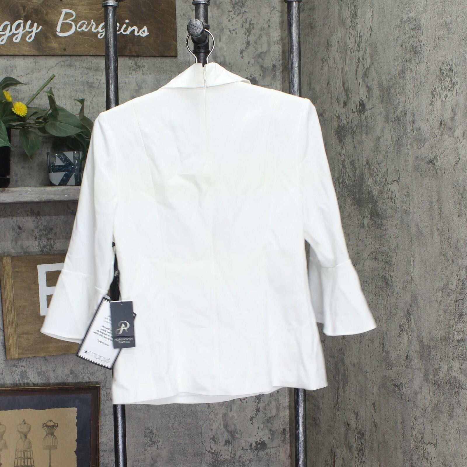 Other Adrianna Papell Crepe Blazer Pullover Tuxedo Top White 8 Size M / US 6-8 / IT 42-44 - 2 Thumbnail