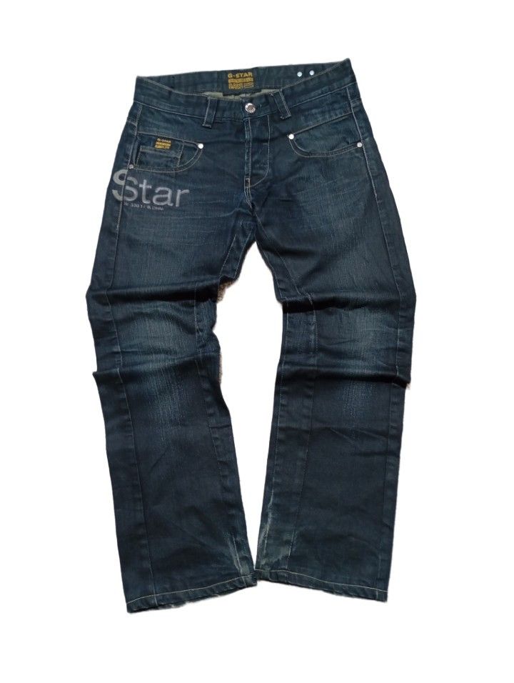 G-Star G star Raw Waxed Baggy Flared Hype Vintage Pants Size US 31 - 1 Thumbnail
