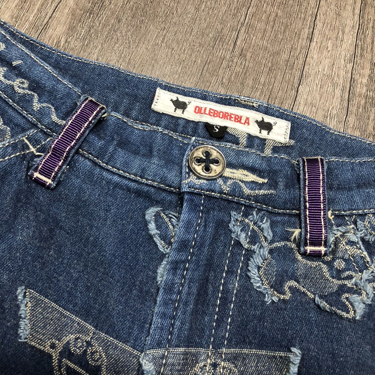 Japanese Brand VINTAGE OLLEBOREBLA STRETCH JEANS FULL PRINT Size 27" / US 4 / IT 40 - 11 Thumbnail