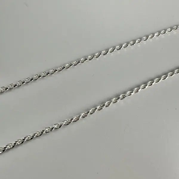 Jewelry Silver Chain Solid .925 Silver Rope Chain 1.5mm 20 Inches Size ONE SIZE - 3 Thumbnail