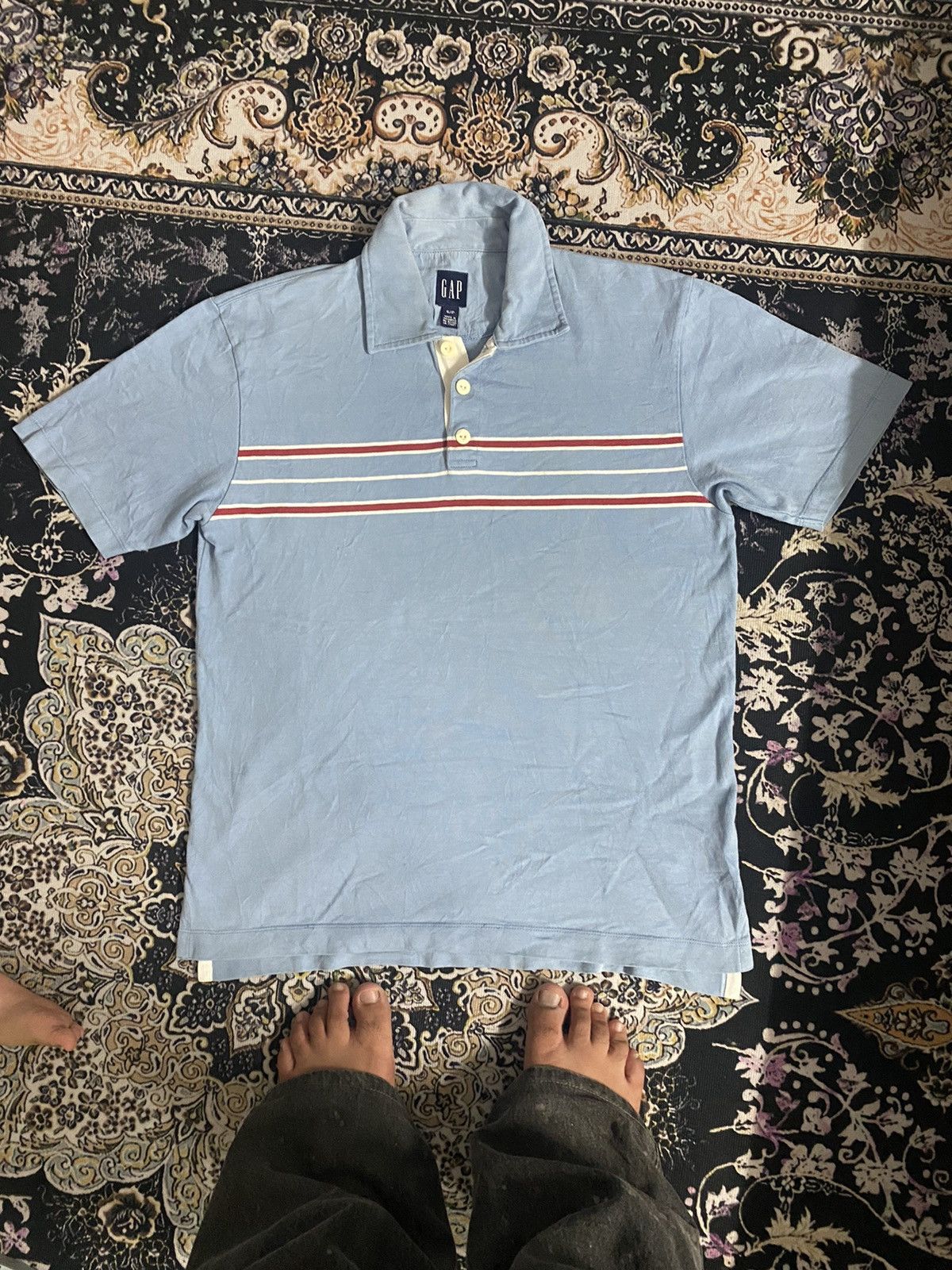 Gap × Japanese Brand Gap Colar Tshirt Stripe 🚀 Size US M / EU 48-50 / 2 - 2 Thumbnail