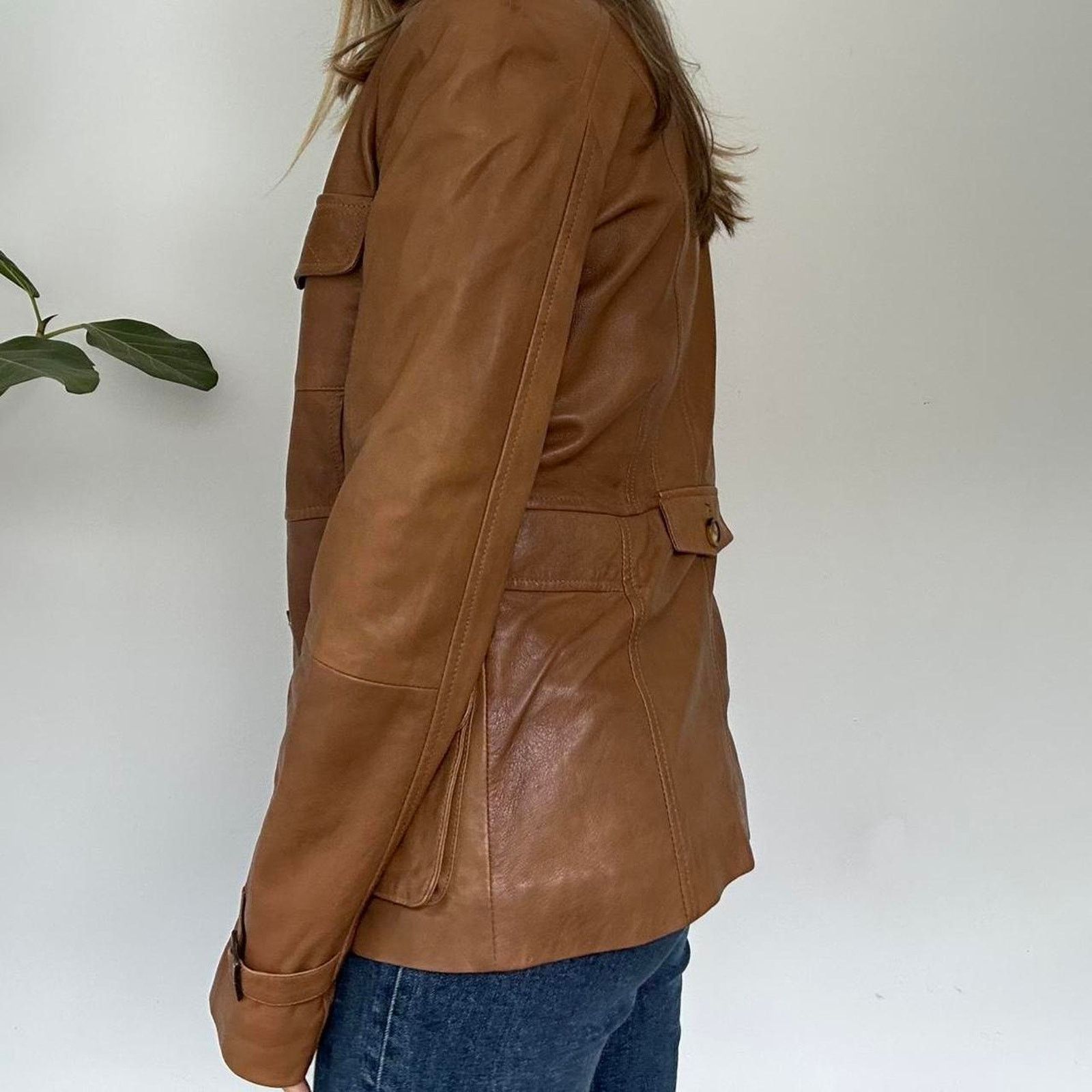 Other Camel Brown Leather Jacket (S) Size S / US 4 / IT 40 - 6 Thumbnail