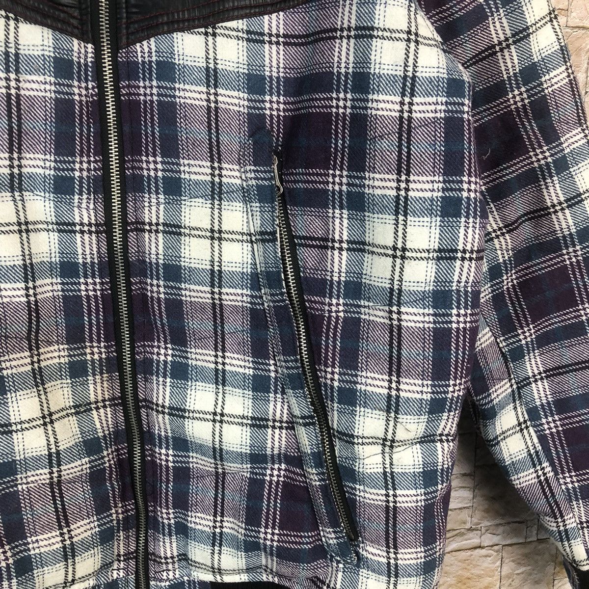 Japanese Brand Amp By Manydope Purpel Checked Purple Bomber Jacket #A15 Size M / US 6-8 / IT 42-44 - 6 Thumbnail