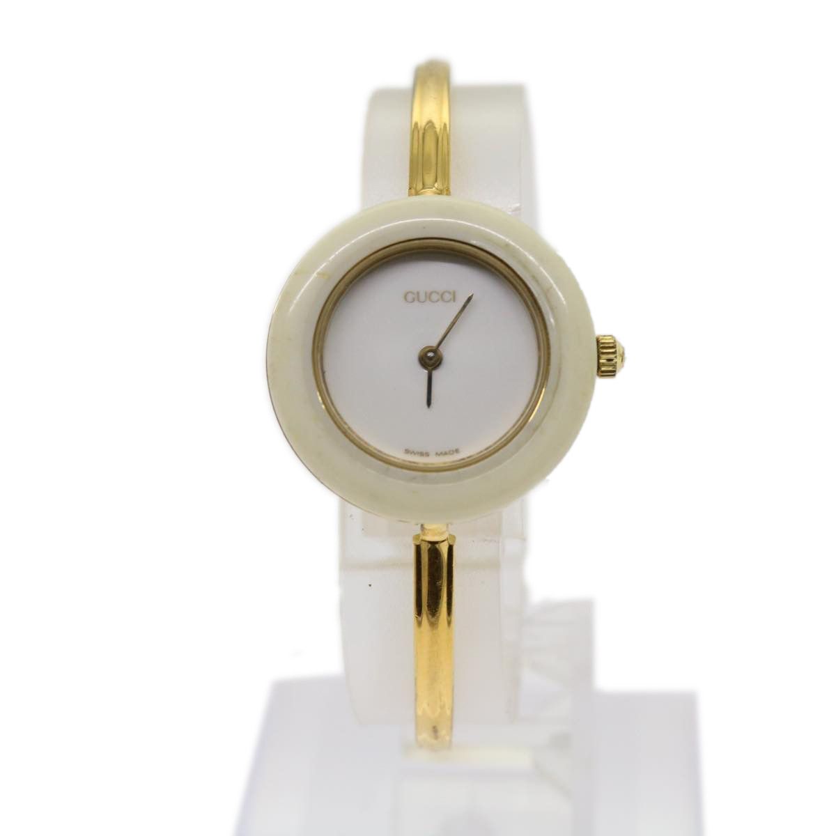 image of Gucci Watches Gold Tone White Auth Am5459 in Gold Tone/White, Women's