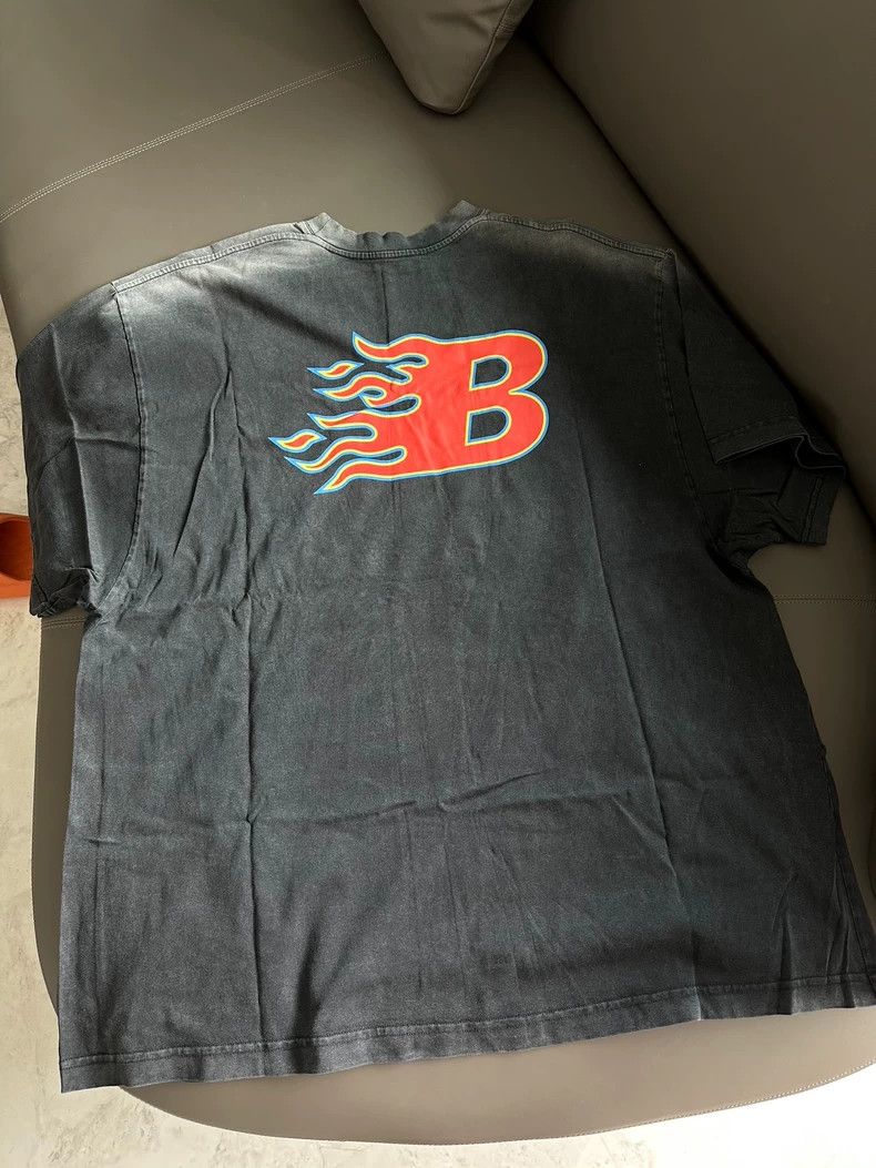 Balenciaga Balenciaga 21ss Flame B Letter Old Short Sleeve | Grailed