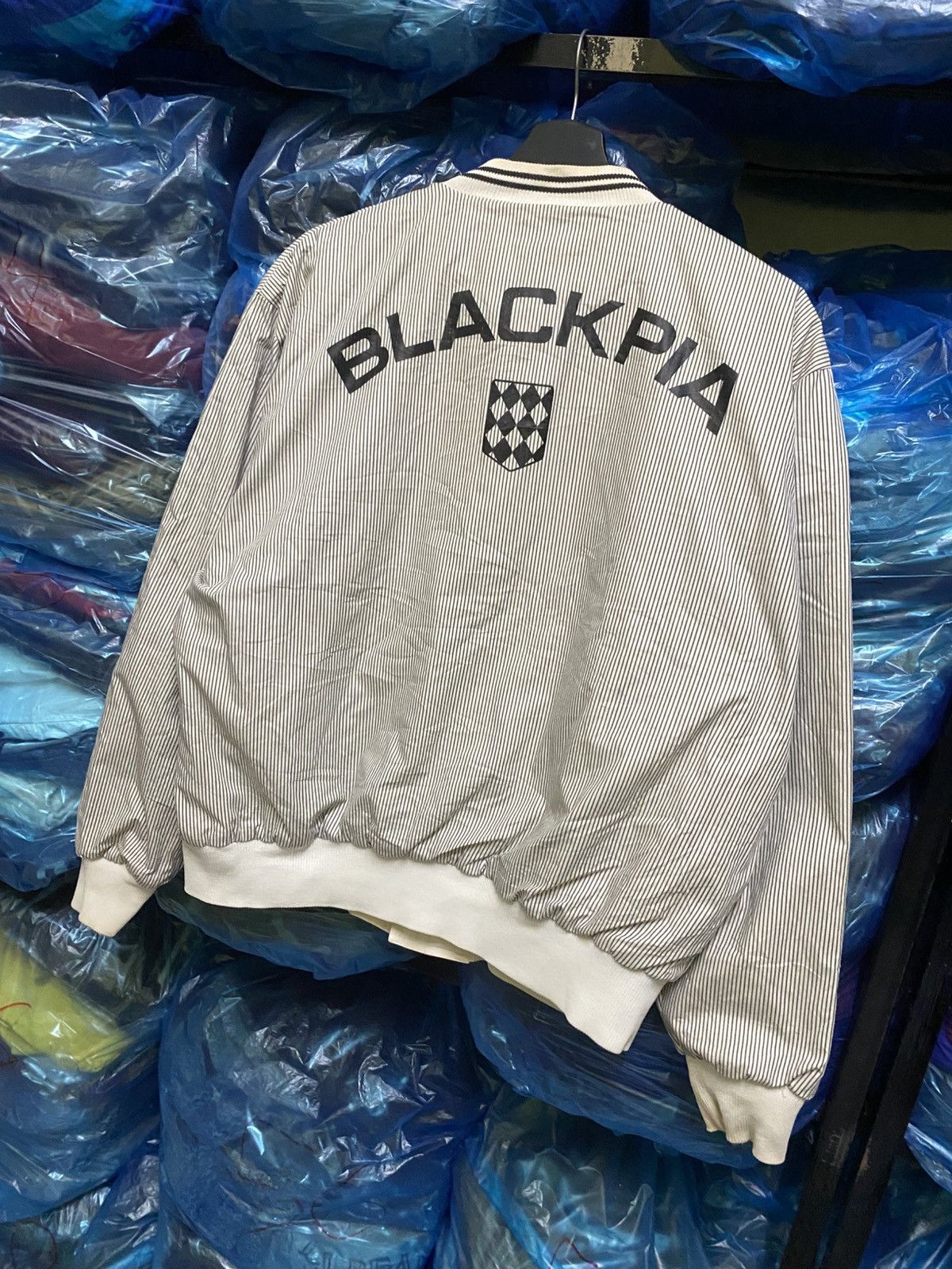 Japanese Brand Imperial RAIKA White Varsity Bomber Jacket BLACKPIA Size US L / EU 52-54 / 3 - 12 Thumbnail